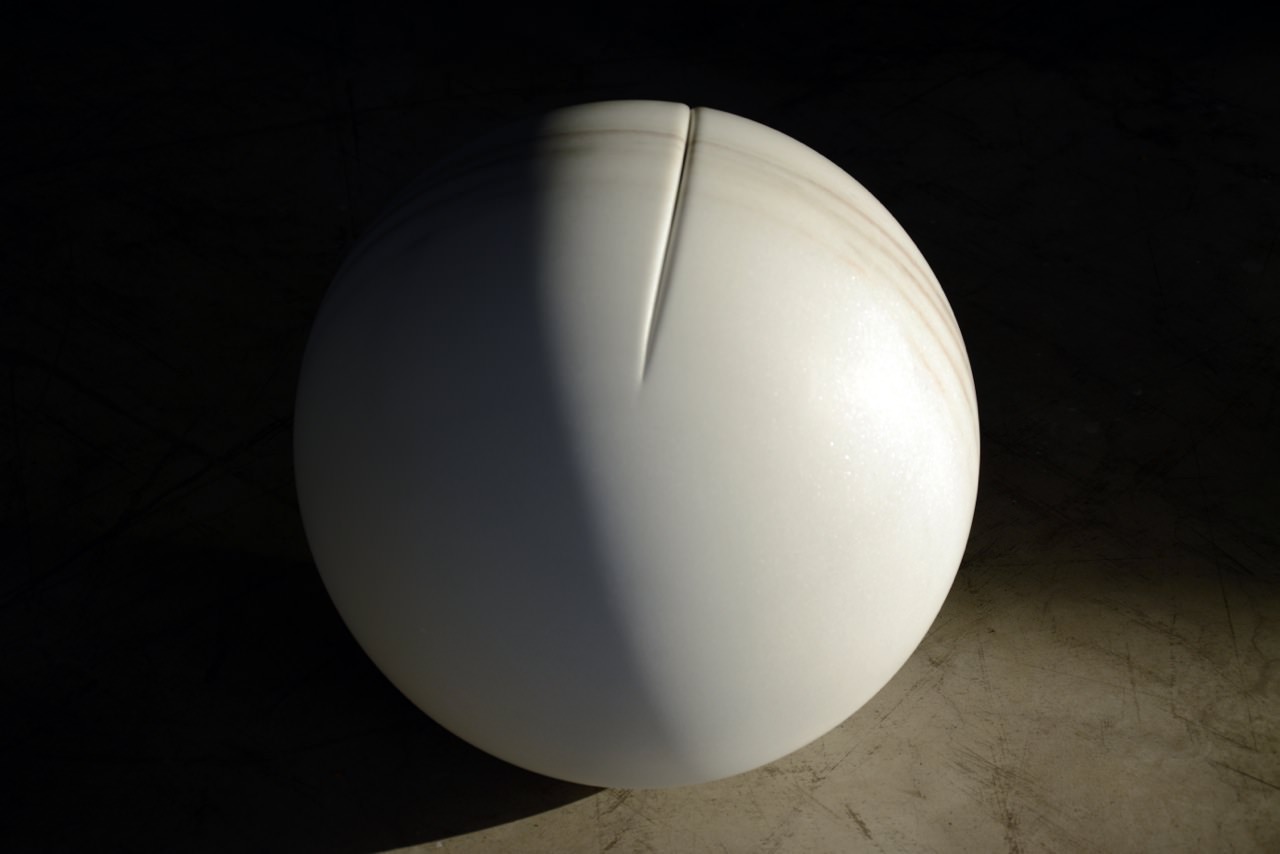 Adeline de Monseignat, In The Flesh V, 2016, Bianco Cevedale marble, 40 cm diameter.2
