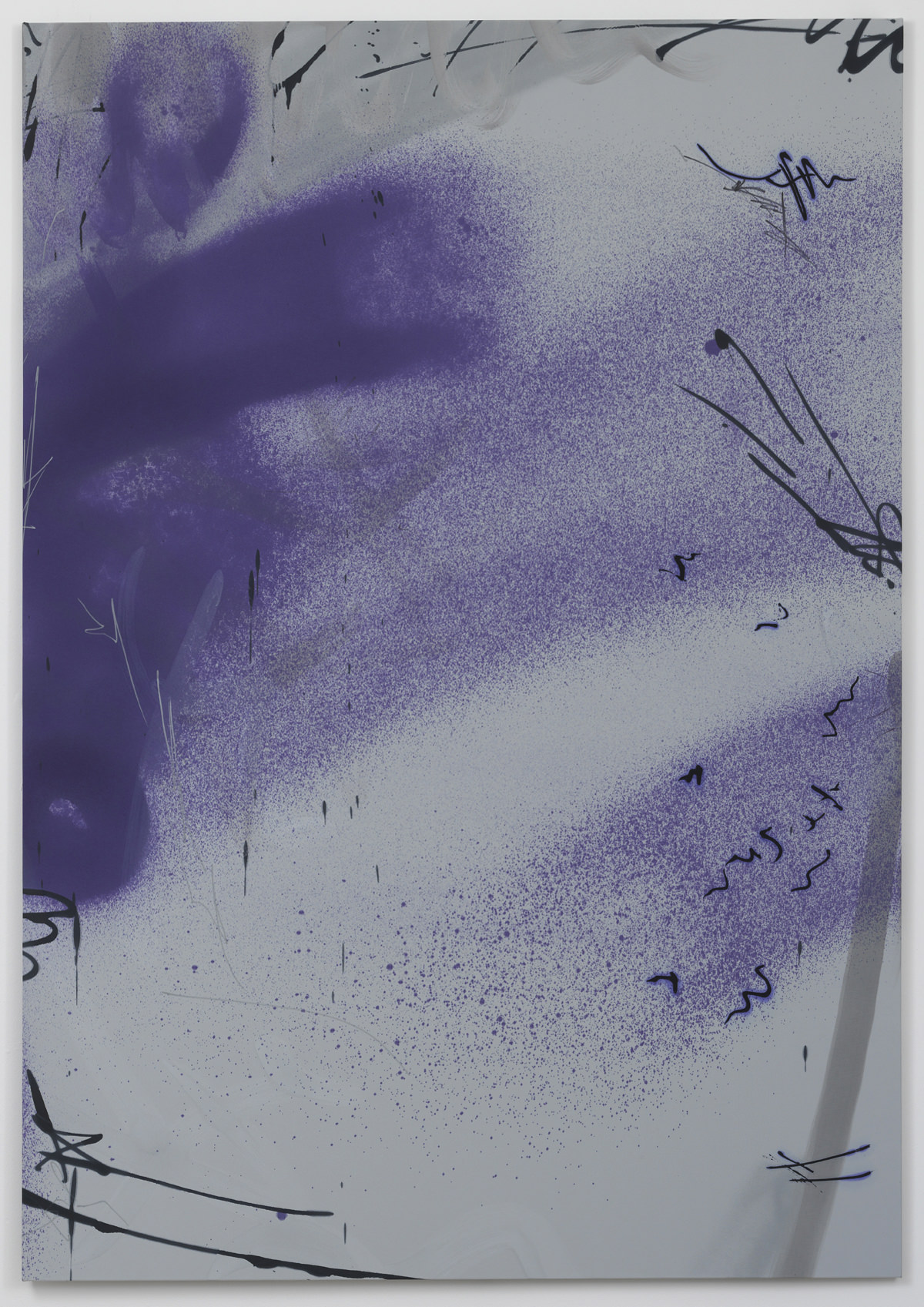 Ziggy Grudzinskas, Creeping Normalcy, 2015, acrylic, ink & spray paint on polyester, 200 x 140 cm