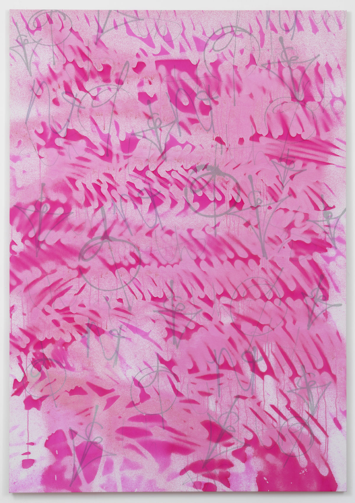 Ziggy Grudzinskas, Prepare The Ground, 2015, acrylic, ink & lacquer on polyester, 200 x 140 cm
