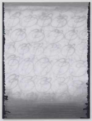 Ziggy Grudzinskas, Time is a Waste of Time, 2015, ink & spray paint on polyester, 200 x 150 cm
