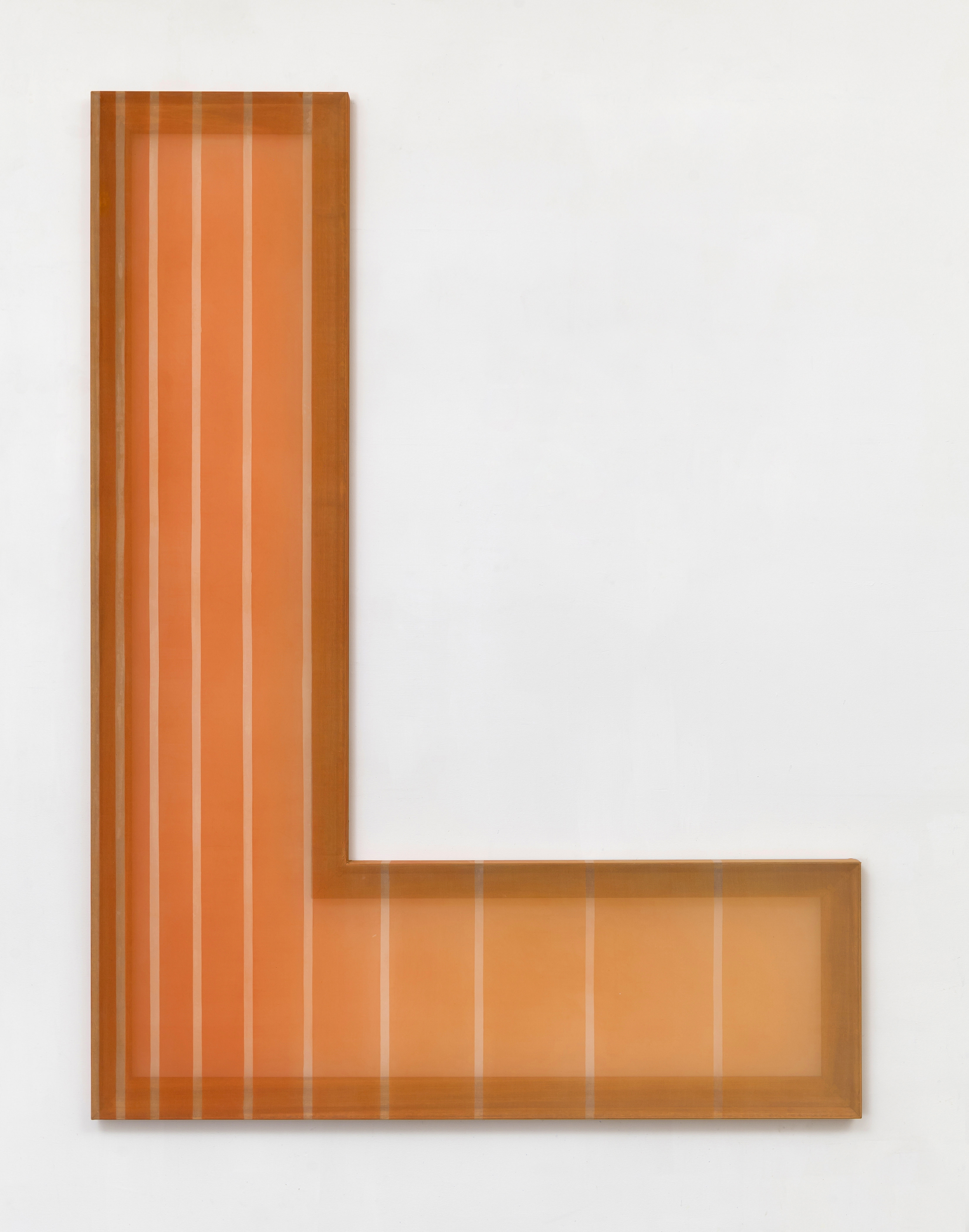 Rebecca Ward, L (pink and sand), 2015, dye on silk, 60 x 45 in