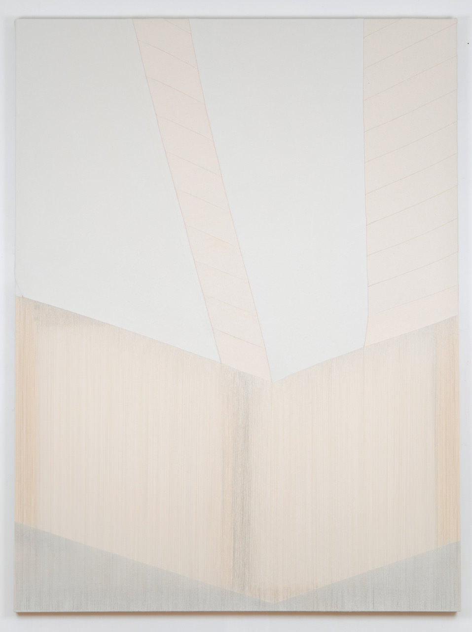 Rebecca Ward, Ribbing, 2017, acrylic on stitched canvas, 60x45in