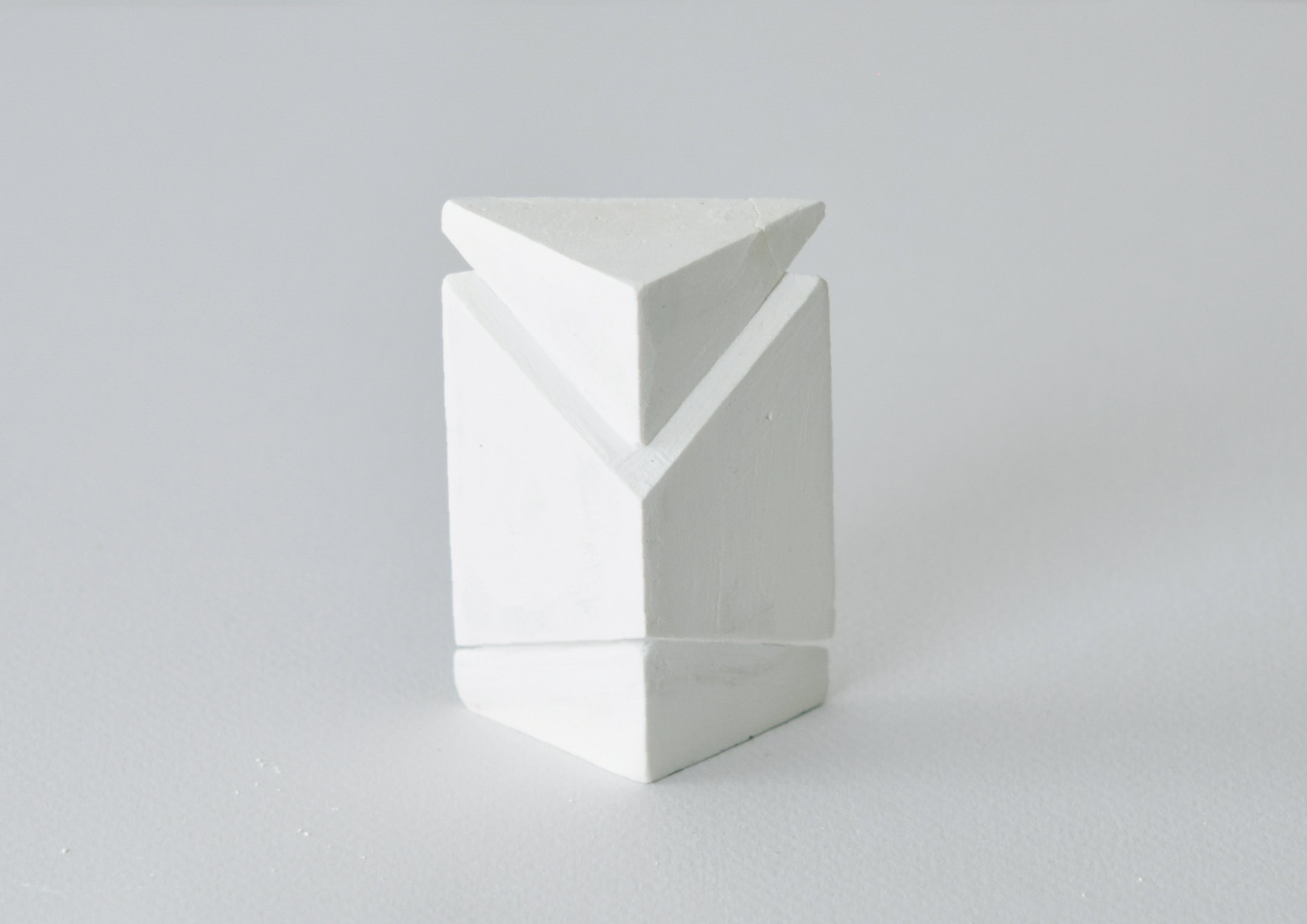 Rebecca Ward, recess, 2017, cast plaster, 9 x 3 x 8.5 (part c)