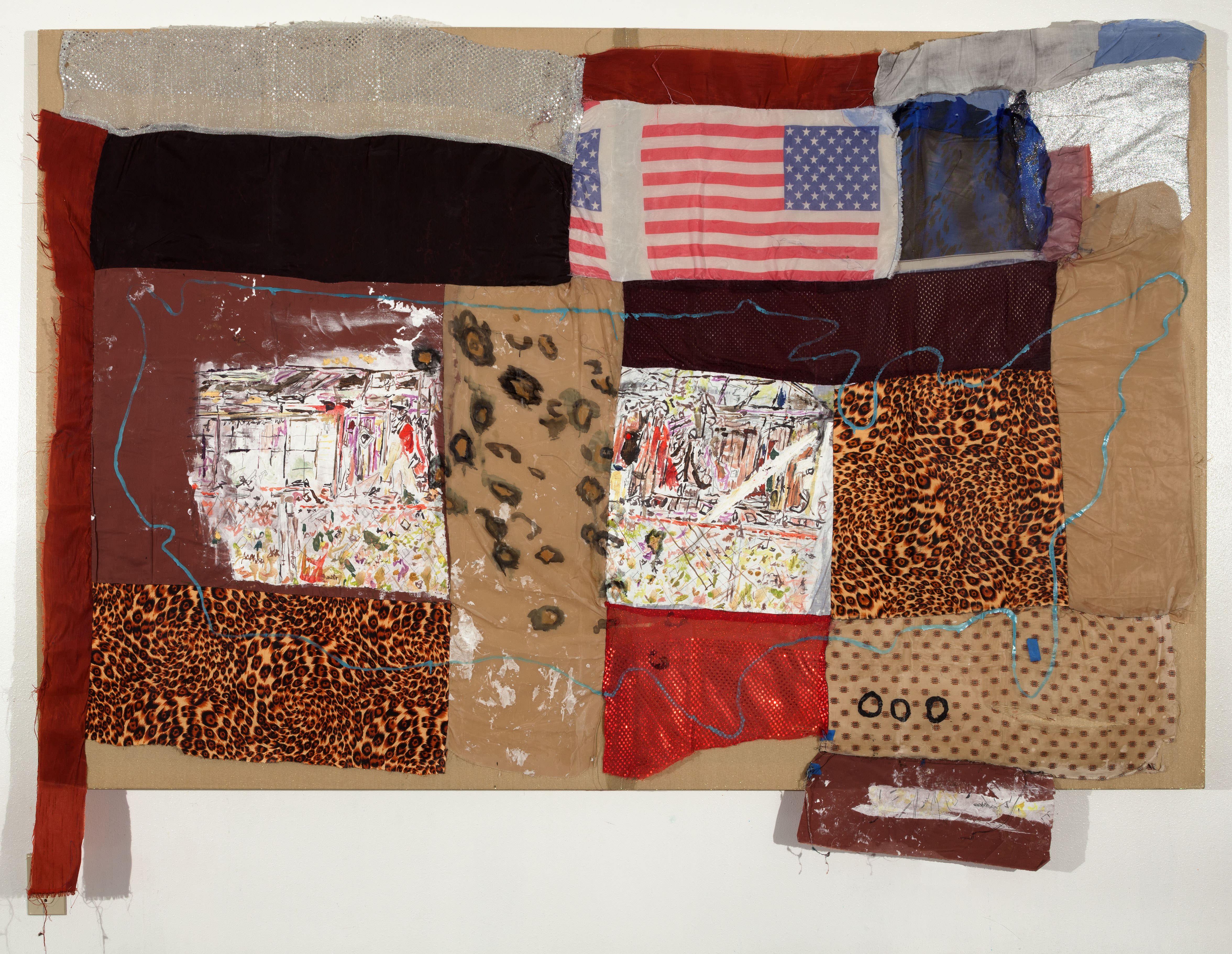 Tameka Jenean Norris, Bernadine, 2014, oil paint, and acrylic paint on fabric, 52 x 82 in