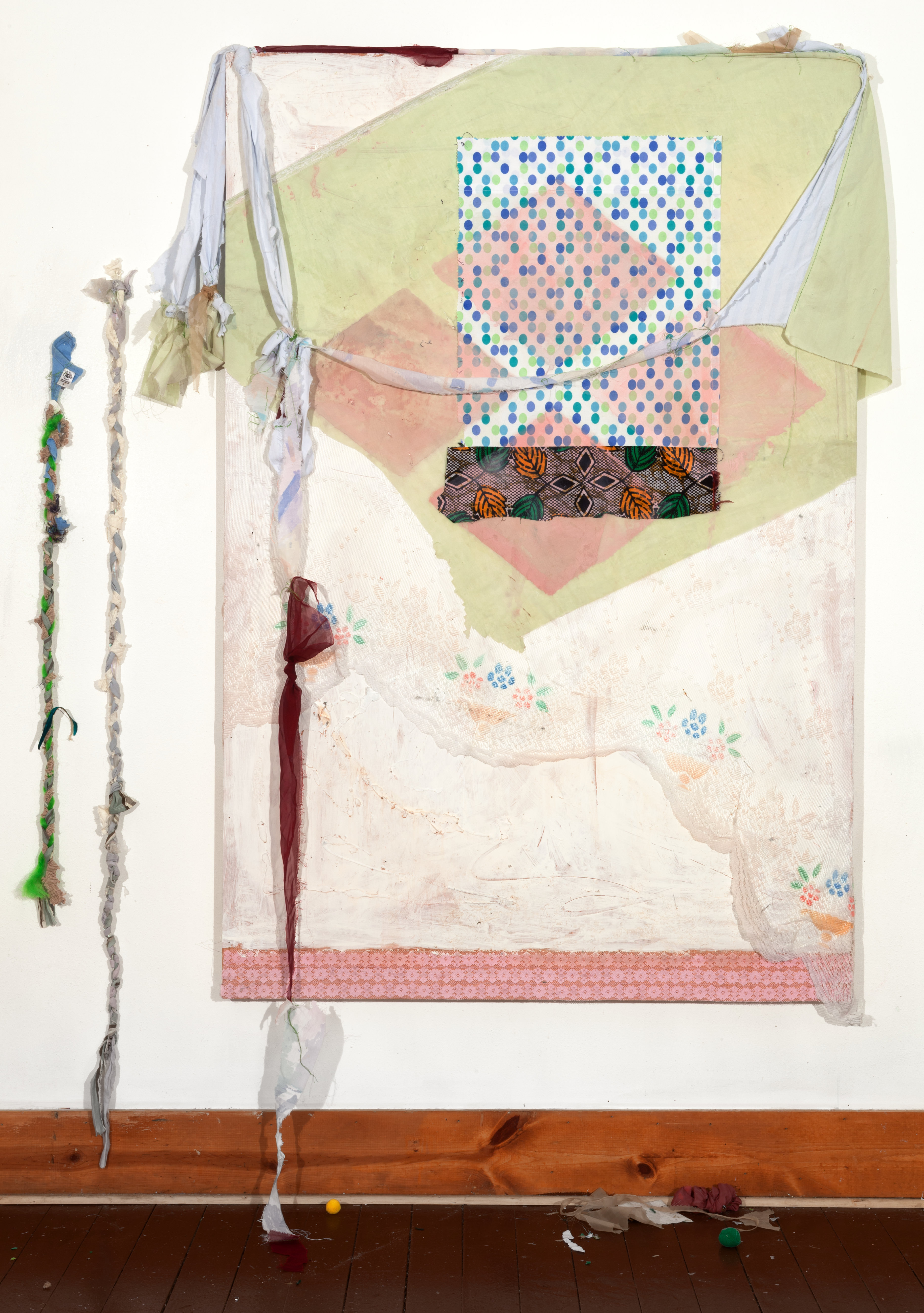Tameka Jenean Norris, Empty Lot, Comes Predator, 2014 oil paint, and acrylic paint on fabric 60 x 40 in