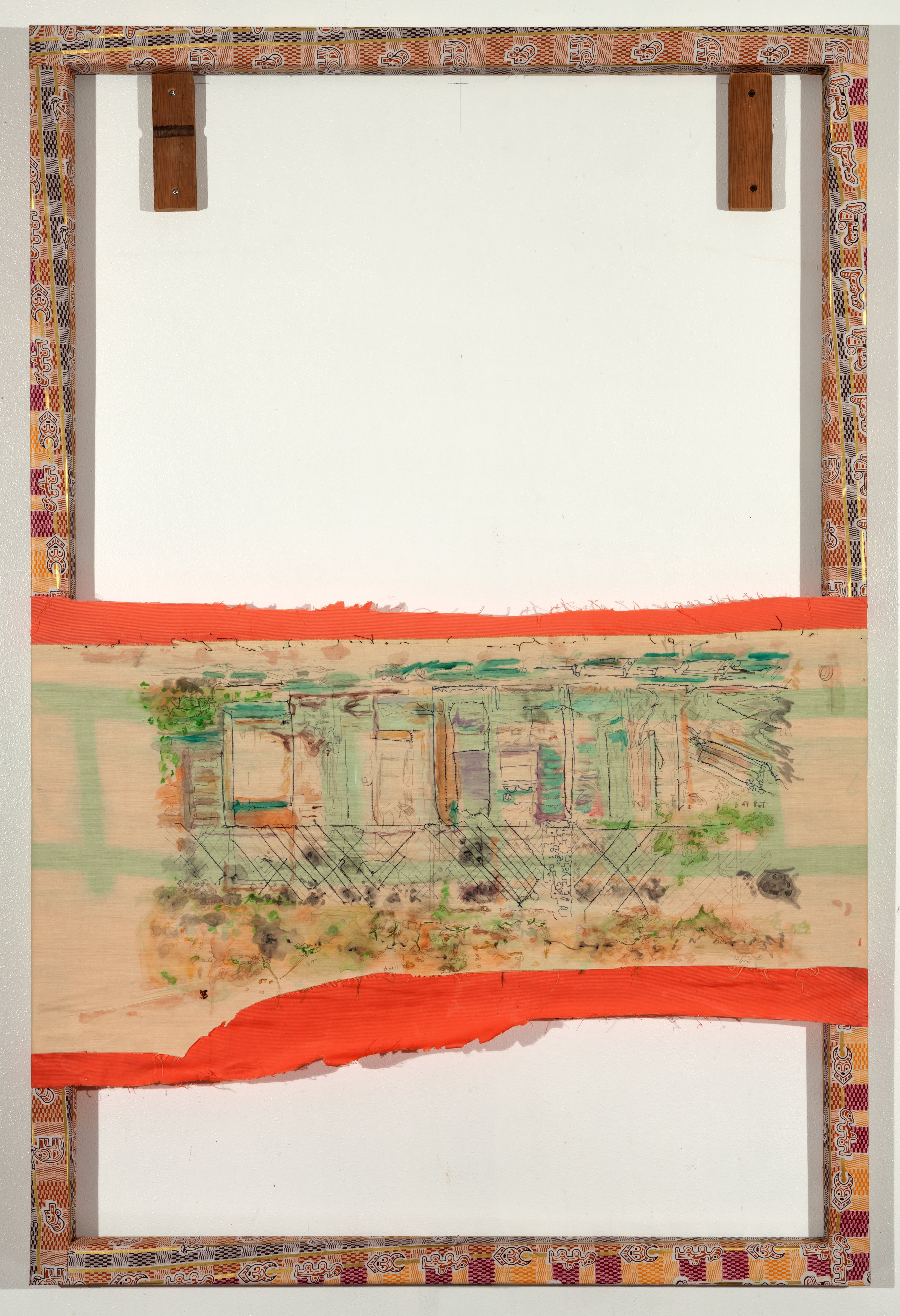 Tameka Jenean Norris, Joel, 2014, oil paint, and acrylic paint on fabric, 60 x 40 in