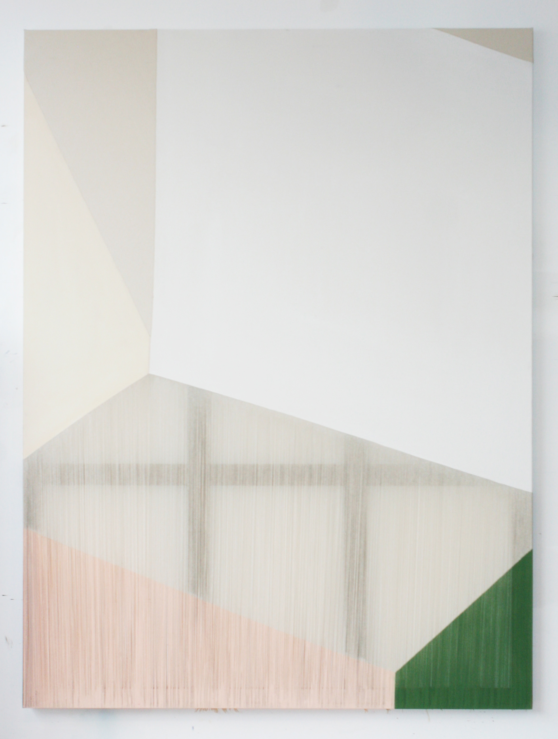 1) Rebecca Ward, epicene, 2014, acrylic on stitched canvas, 80 x 60 in