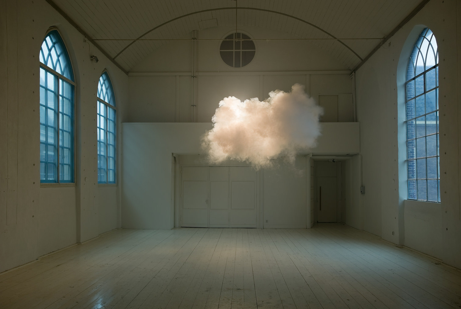 Berndnaut Smilde, Nimbus II, 2012, cloud in room, lambda print on dibond