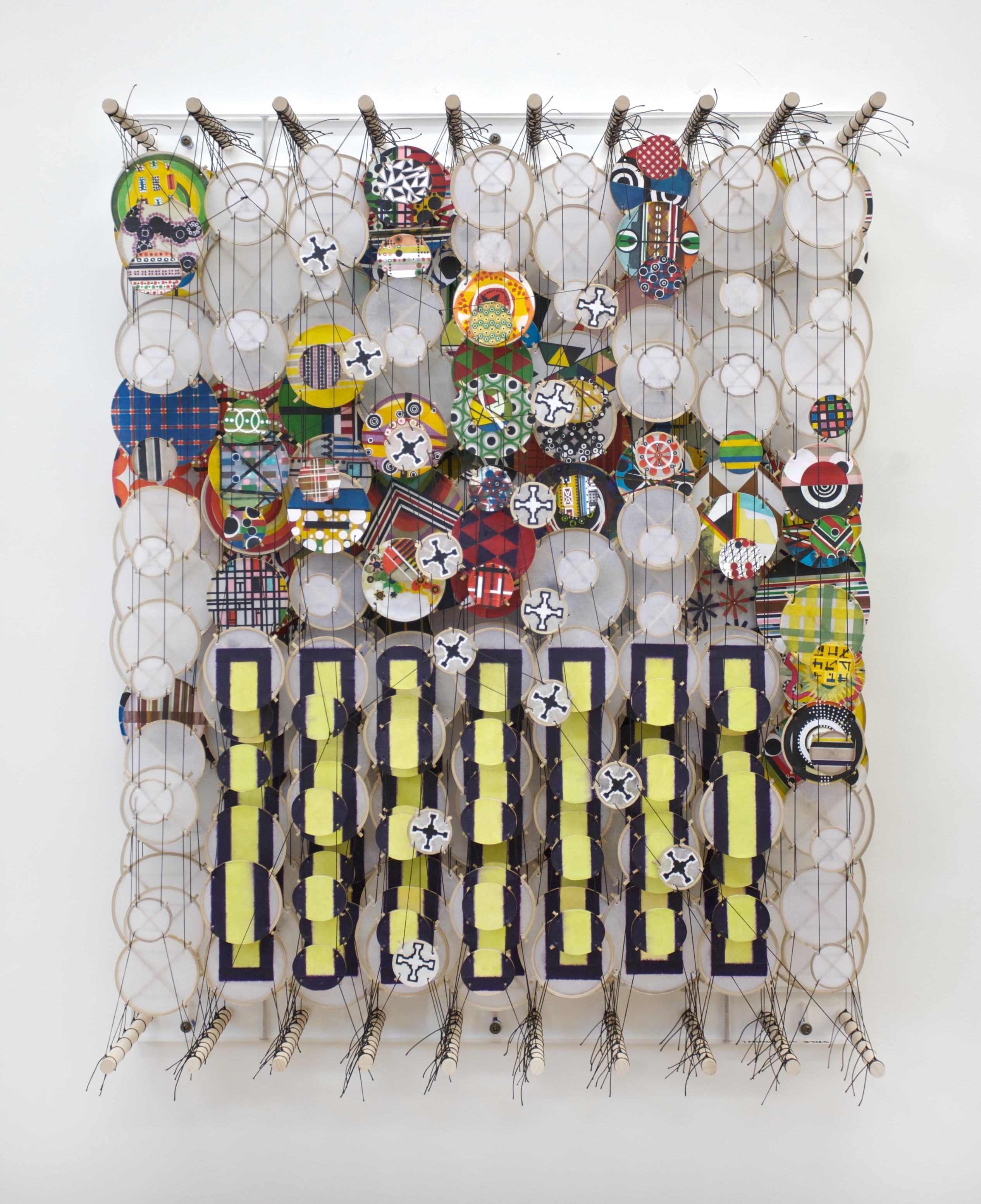 Jacob Hashimoto, The Half Truths of Conscious Thoughts, 2012, bamboo, paper, dacron, acrylic, 92 x 72 x 20 cm
