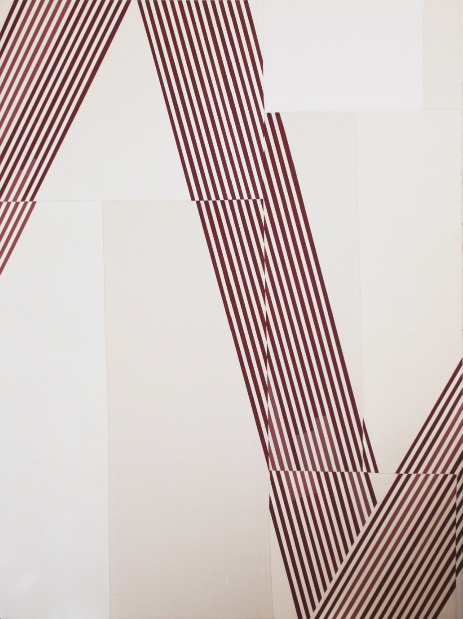 8) Rebecca Ward, fist city, 2014, oil on stitched fabric, 80 x 60 in