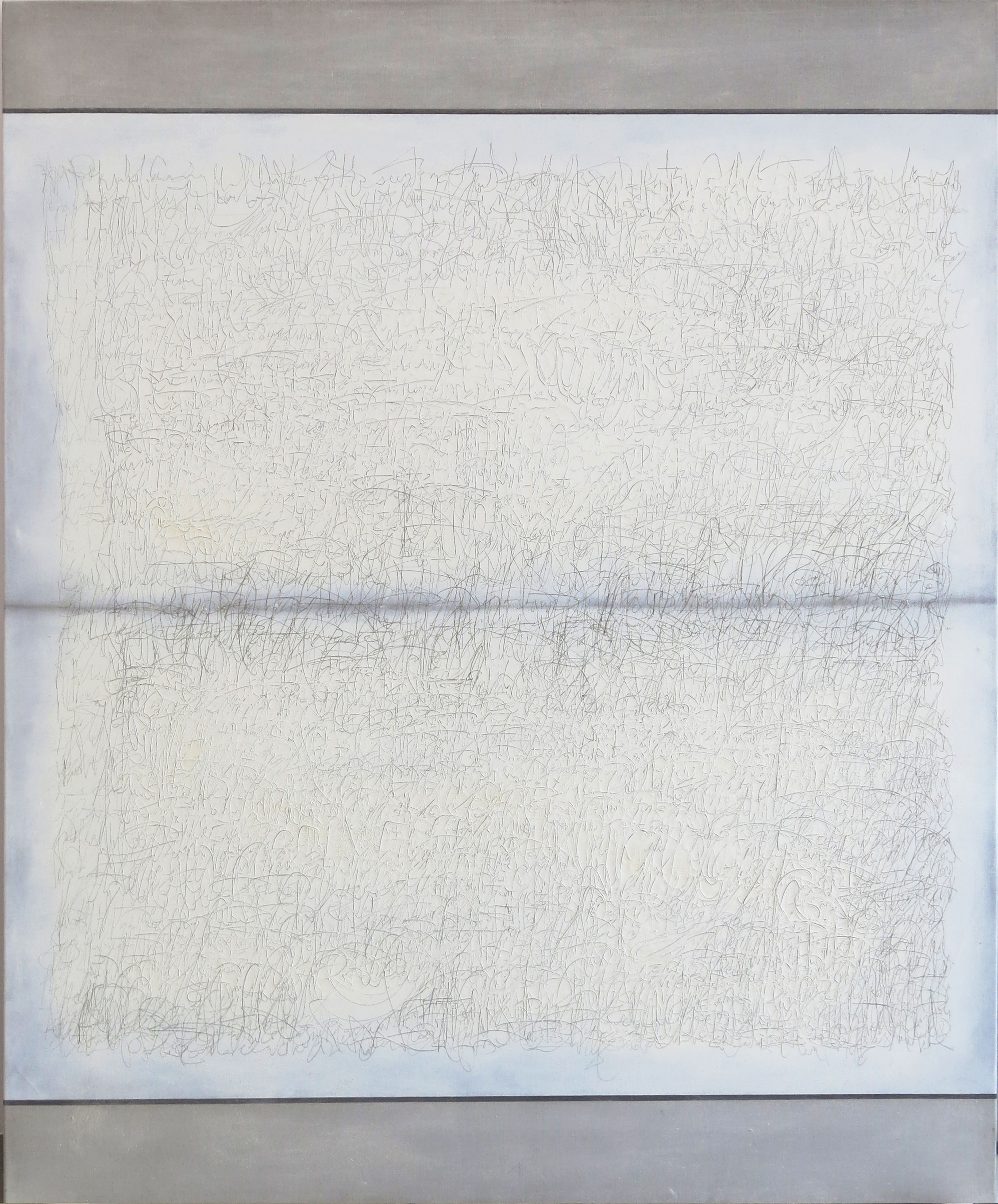 Richard Höglund, Sea Picture IX, 2013, silver, tin, zync, lead, oil, marble dust, bone pulver, and acrylic emulsions on linen, 226 x 183 cm