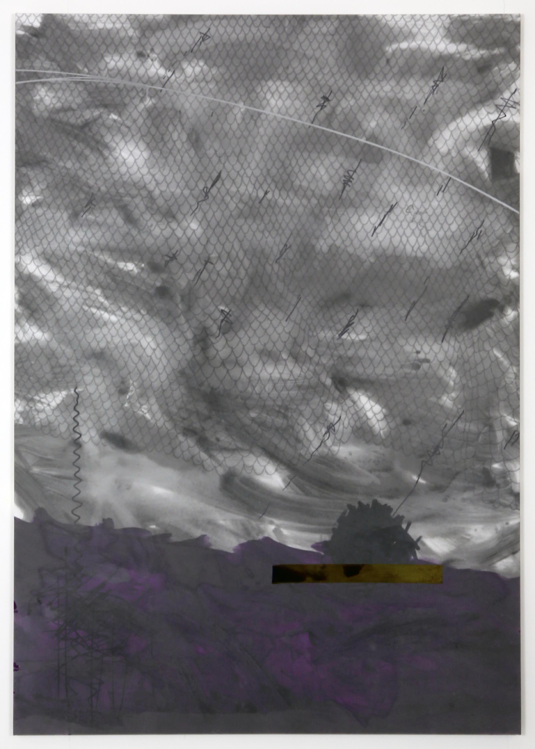 Ziggy Grudzinskas, Interference, 2015 – acrylic & ink on polyester – 200 x 140 cm