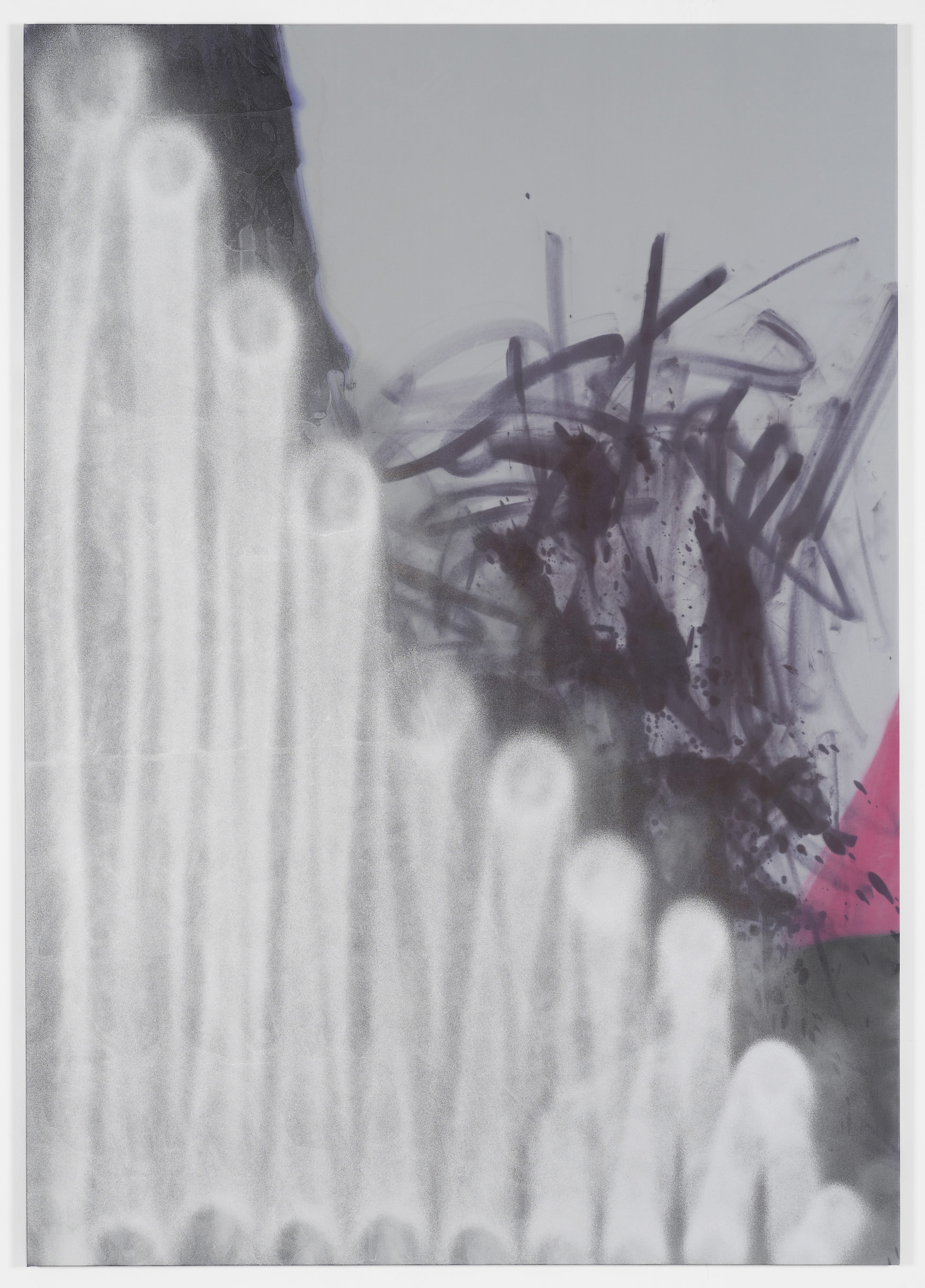 Ziggy Grudzinskas, The Mirror Reflecting (Part 2), 2015 – ink & spray paint on polyester – 200 x 140 cm