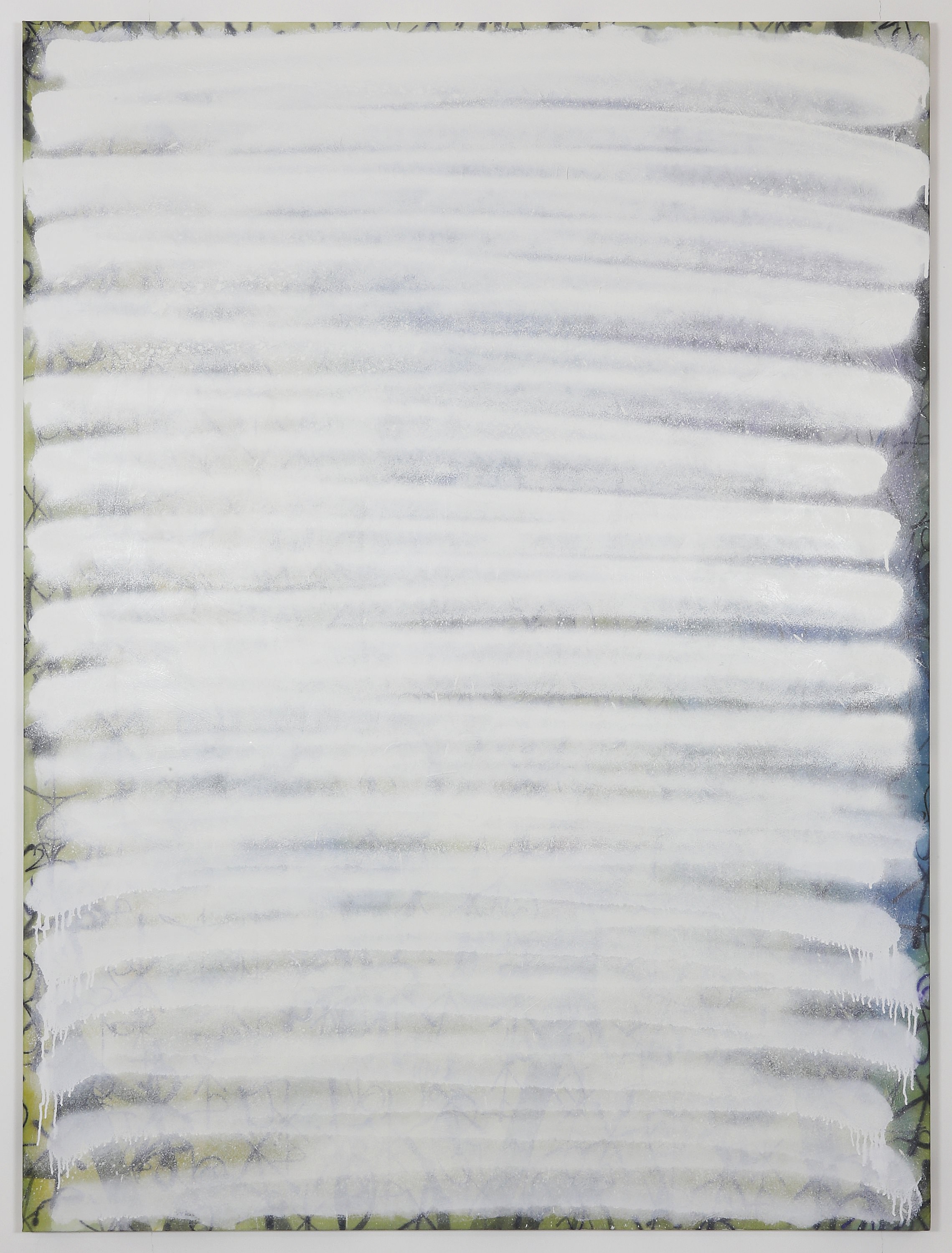 Ziggy Grudzinskas, The Rest Is Noise, 2015 – acrylic, ink & spray paint on polyester – 200 x 150 cm