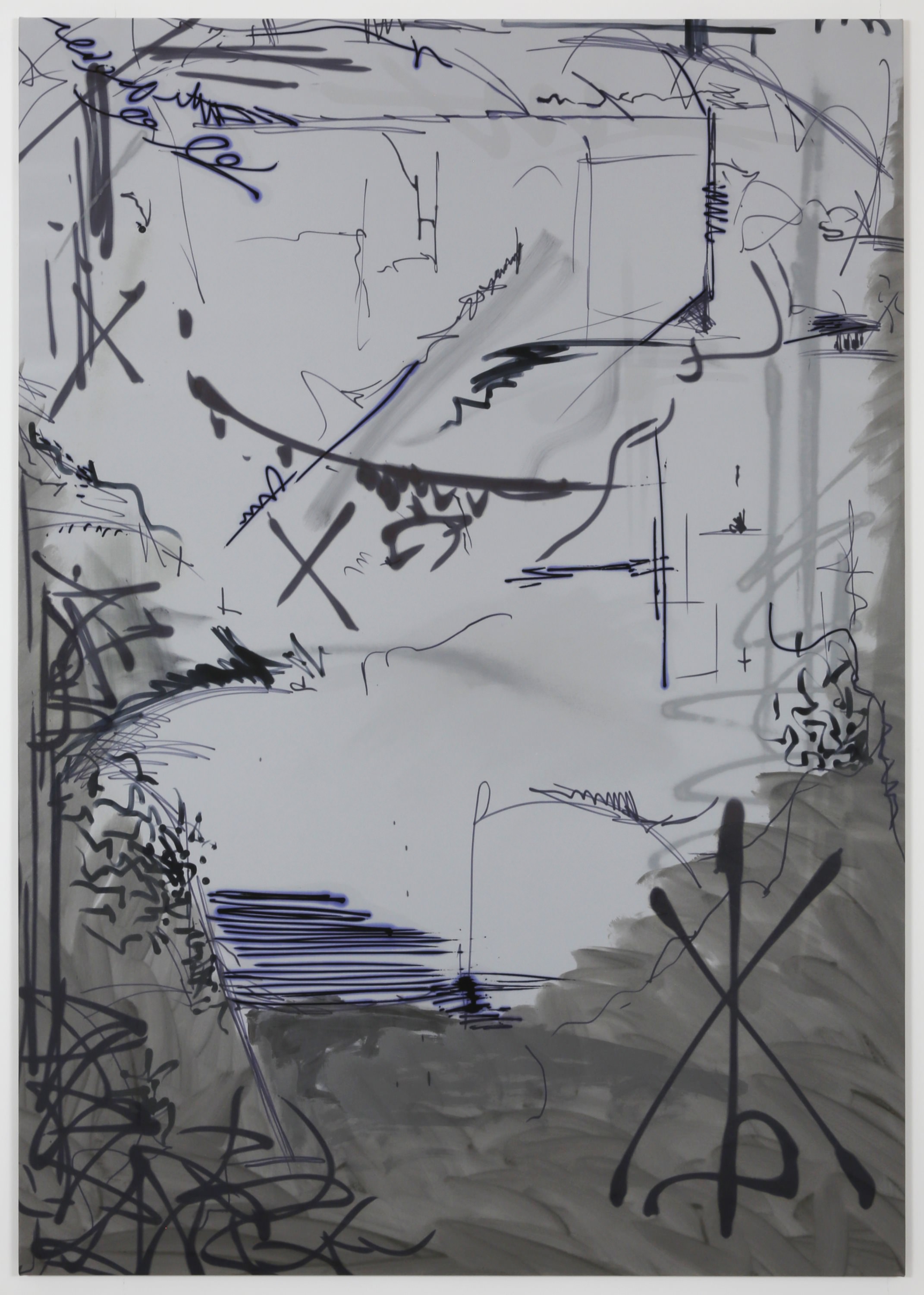 Ziggy Grudzinskas, To The End, 2015 – acrylic, ink & spray paint on polyester – 200 x 140 cm