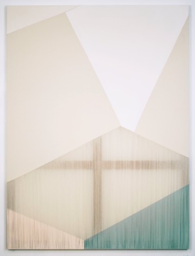 Rebecca Ward, catatonic, 2015, acrylic on stitched canvas, 72 x 54 in