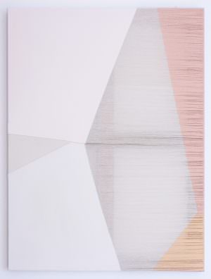 Rebecca Ward, garrulous, 2015, acrylic on stitched canvas, 40 x 30 in