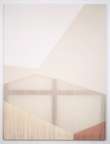 Rebecca Ward smoke tree, 2015, acrylic on stitched canvas, 72 x 54 in