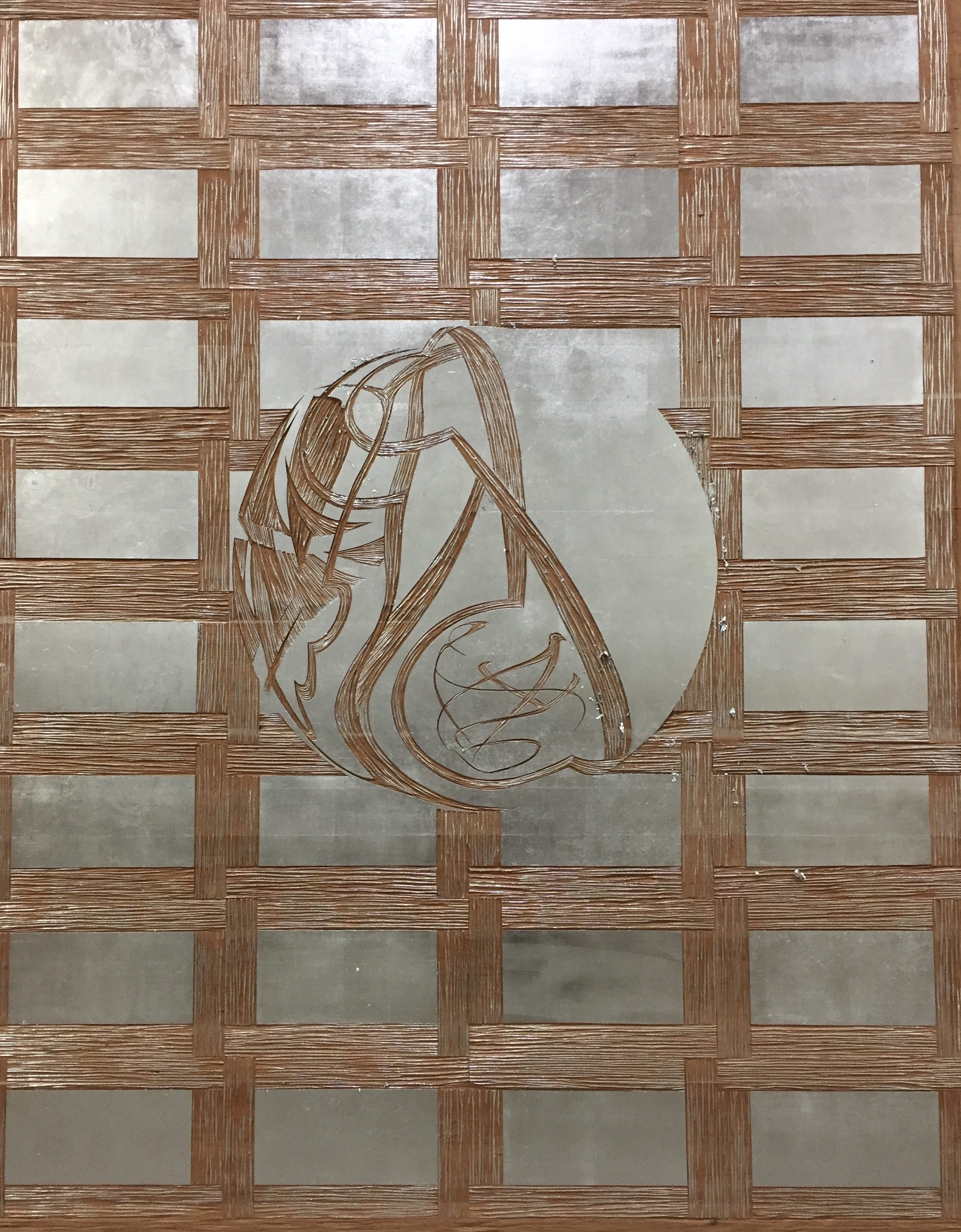 Domenico Bianchi, Untitled 2018, wood and palladium, 204 x 164 cm, 80.3 x 64.6 in