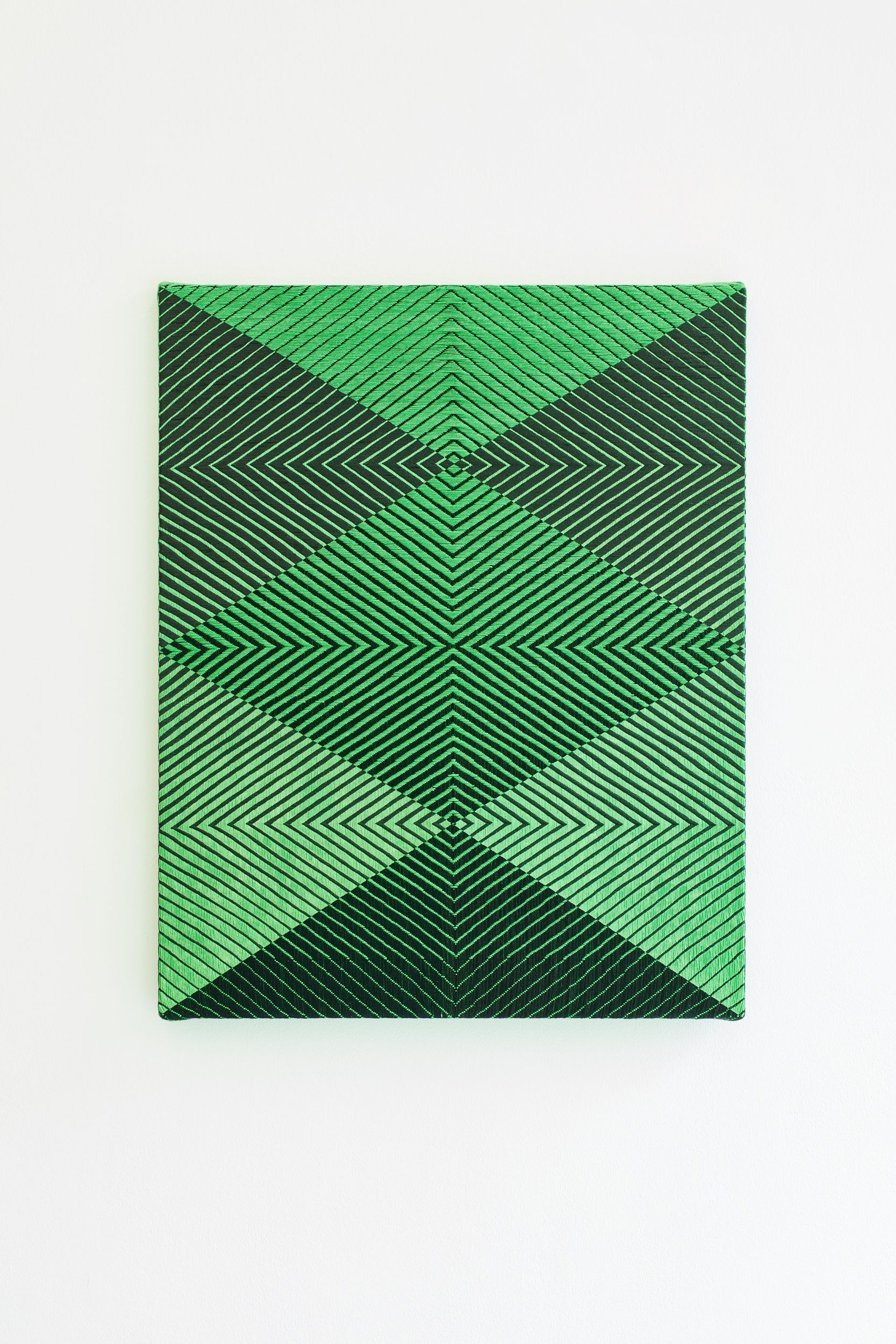 Samantha Bittman, Untitled, 2017, acrylic on hand-woven textile, 30×24 inc, inv. n. 2017-012