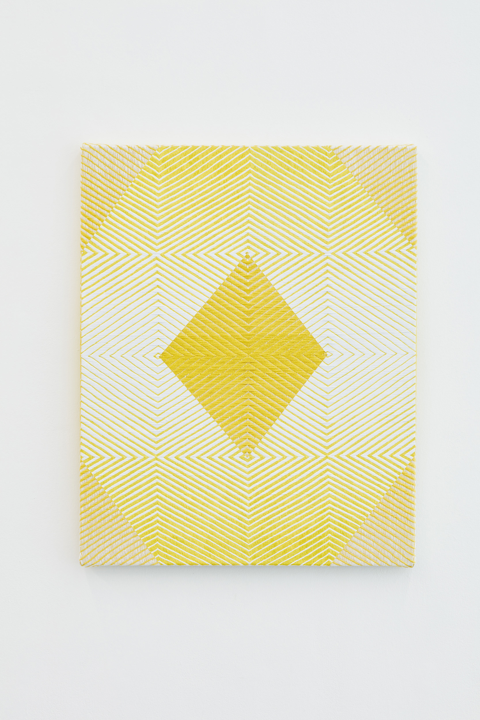 Samantha Bittman, Untitled, 2017, acrylic on hand-woven textile, 30×24 inc, inv. n. 2017-023