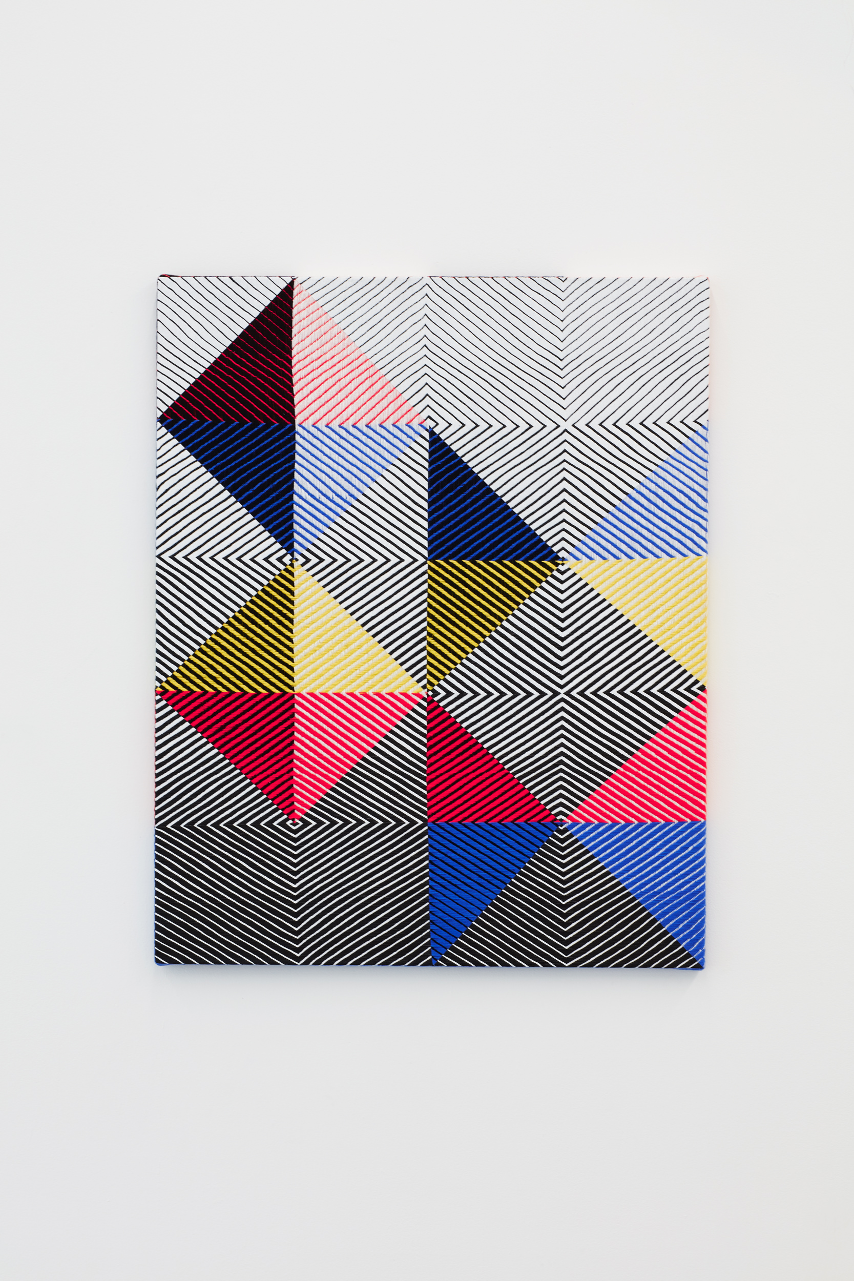 Samantha Bittman, Untitled, 2017, acrylic on hand-woven textile, 40×32 inc, inv. n. 2017-013