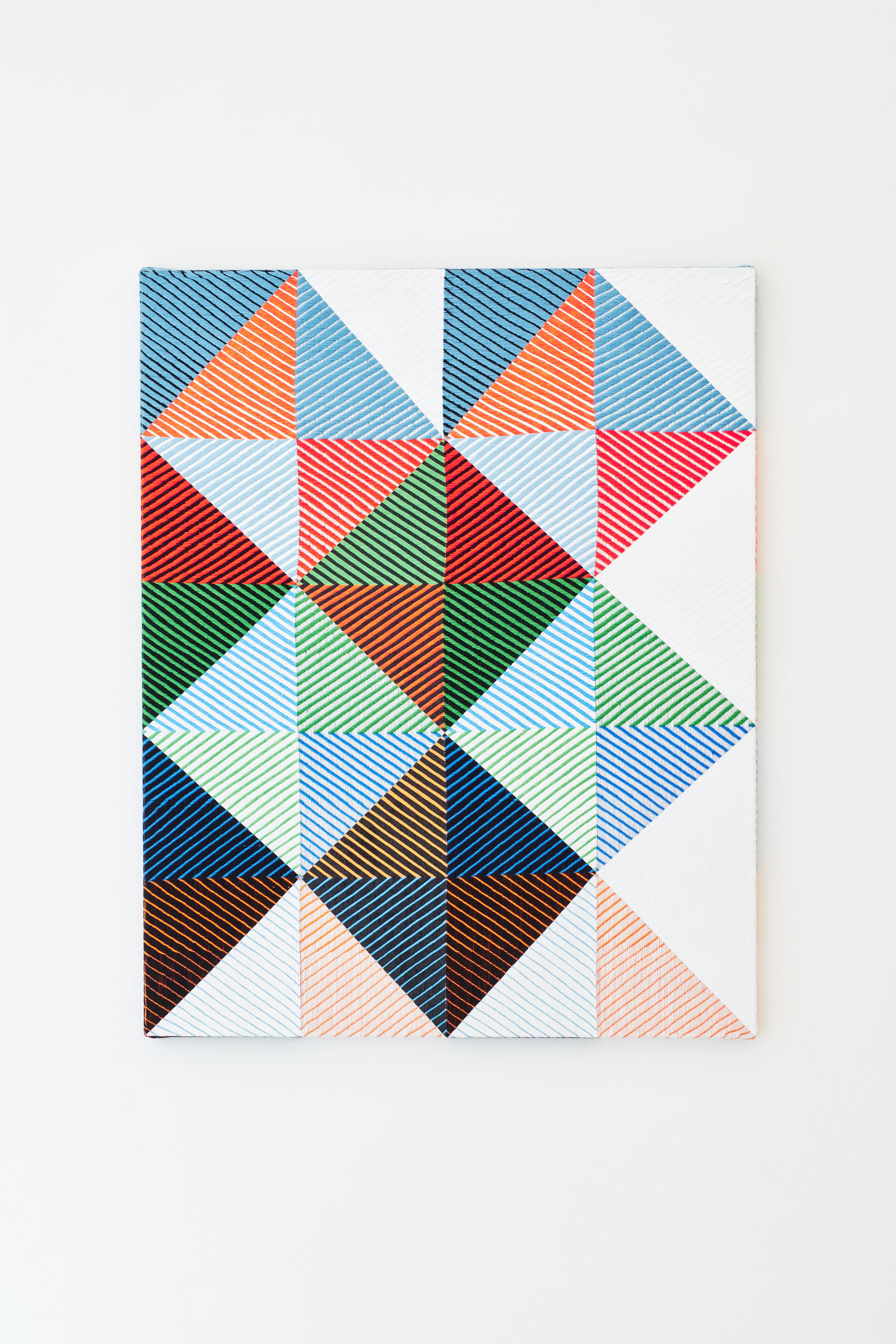 Samantha Bittman, Untitled, 2017, acrylic on hand-woven textile, 40×32 inc, inv. n. 2017-024