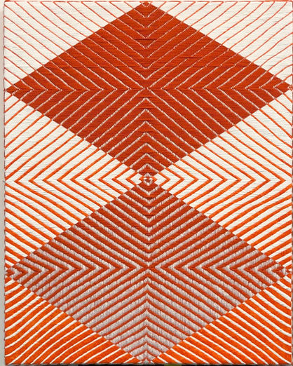 Untitled, Acrylic on handwoven textile, 20 x 16 in, SBi302521