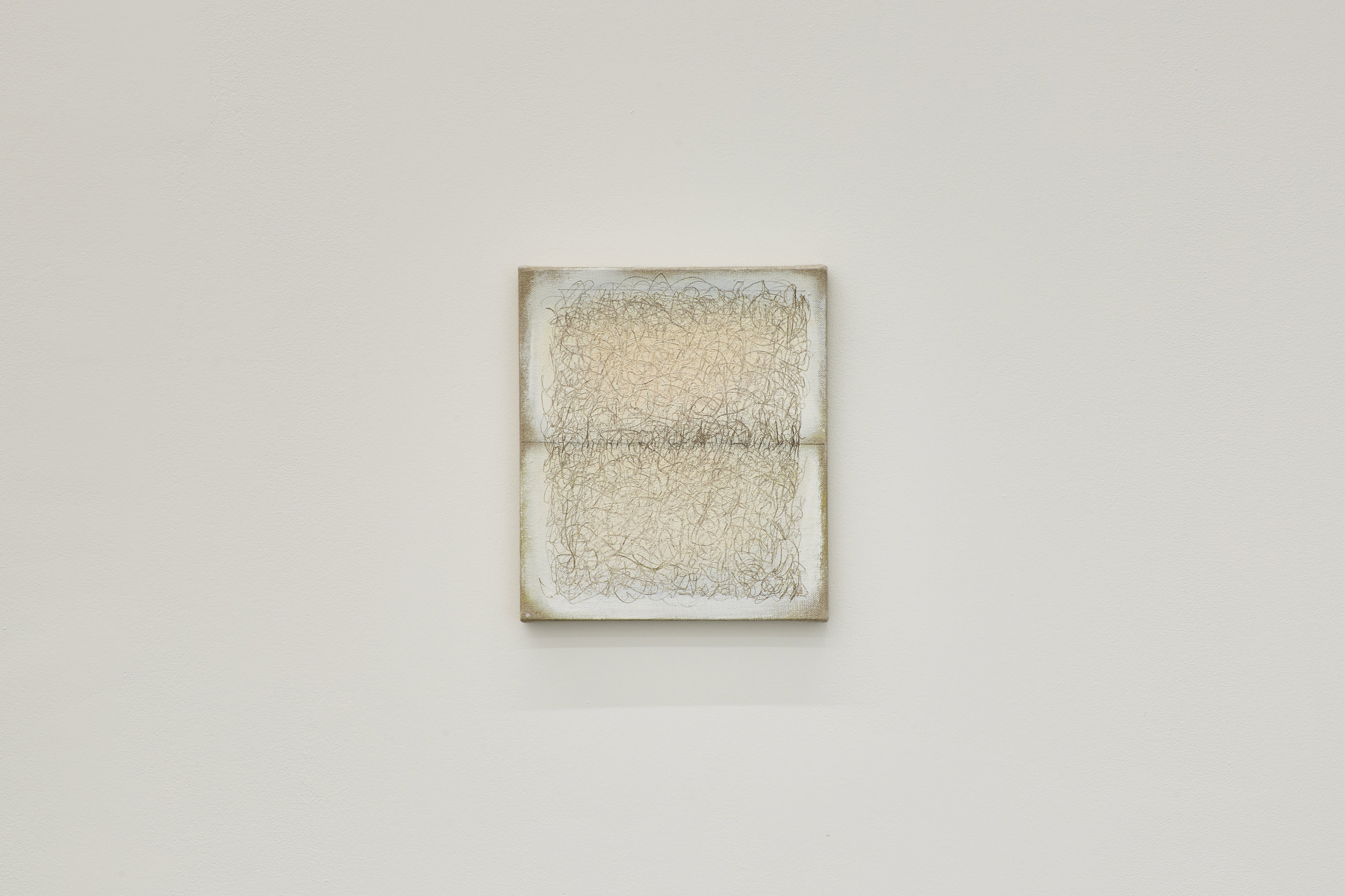 Richard Höglund, Sea Picture LXIII, 2016, silver, tin, lead and oil on linen prepared with bone pulver and marble dust, 30 x 26 cm