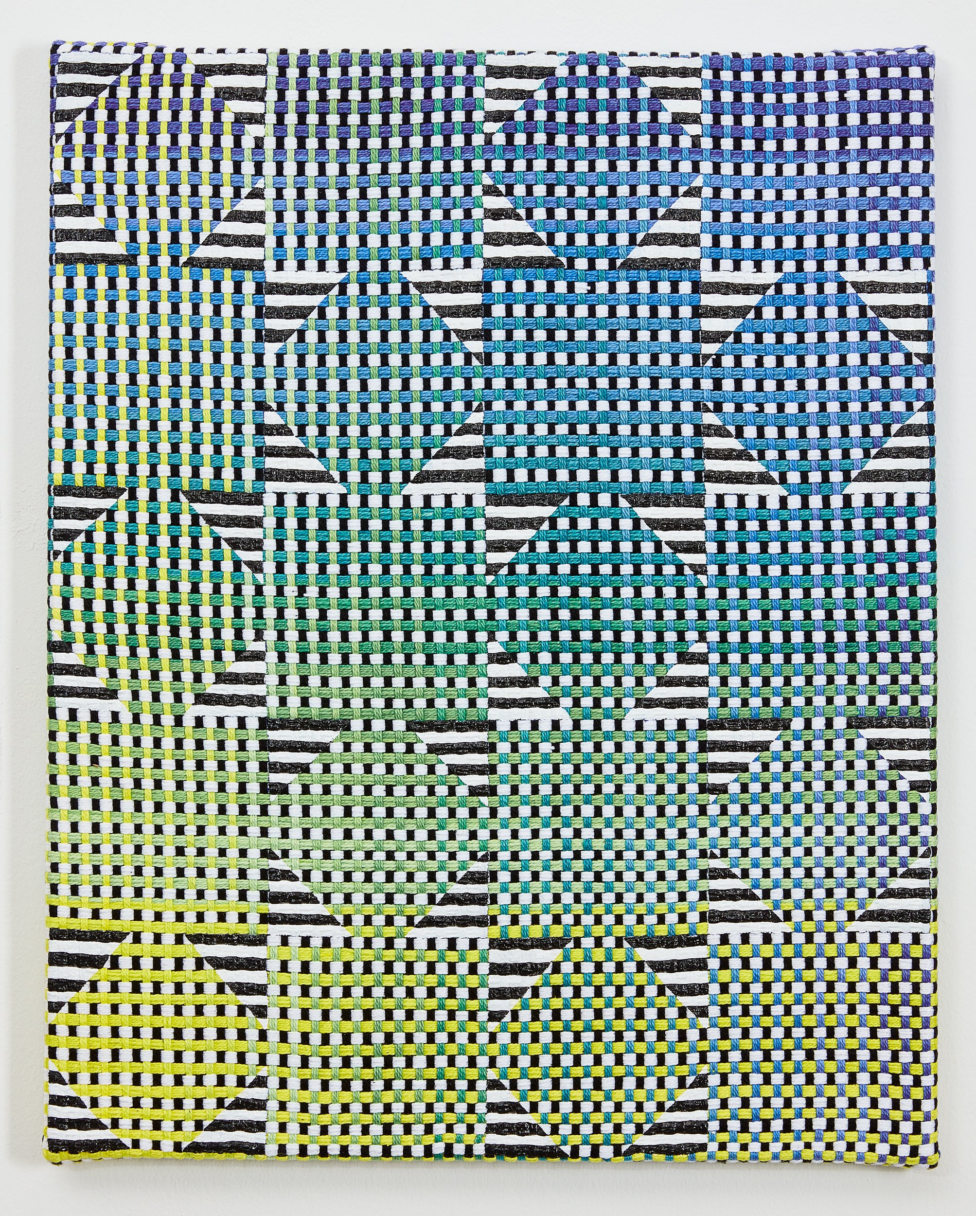 Samantha Bittman, Untitled, 2019, acrylic on hand-woven textile, 20 x 16 in, 50.8 x 40.6 cm, (SBi302535) LR