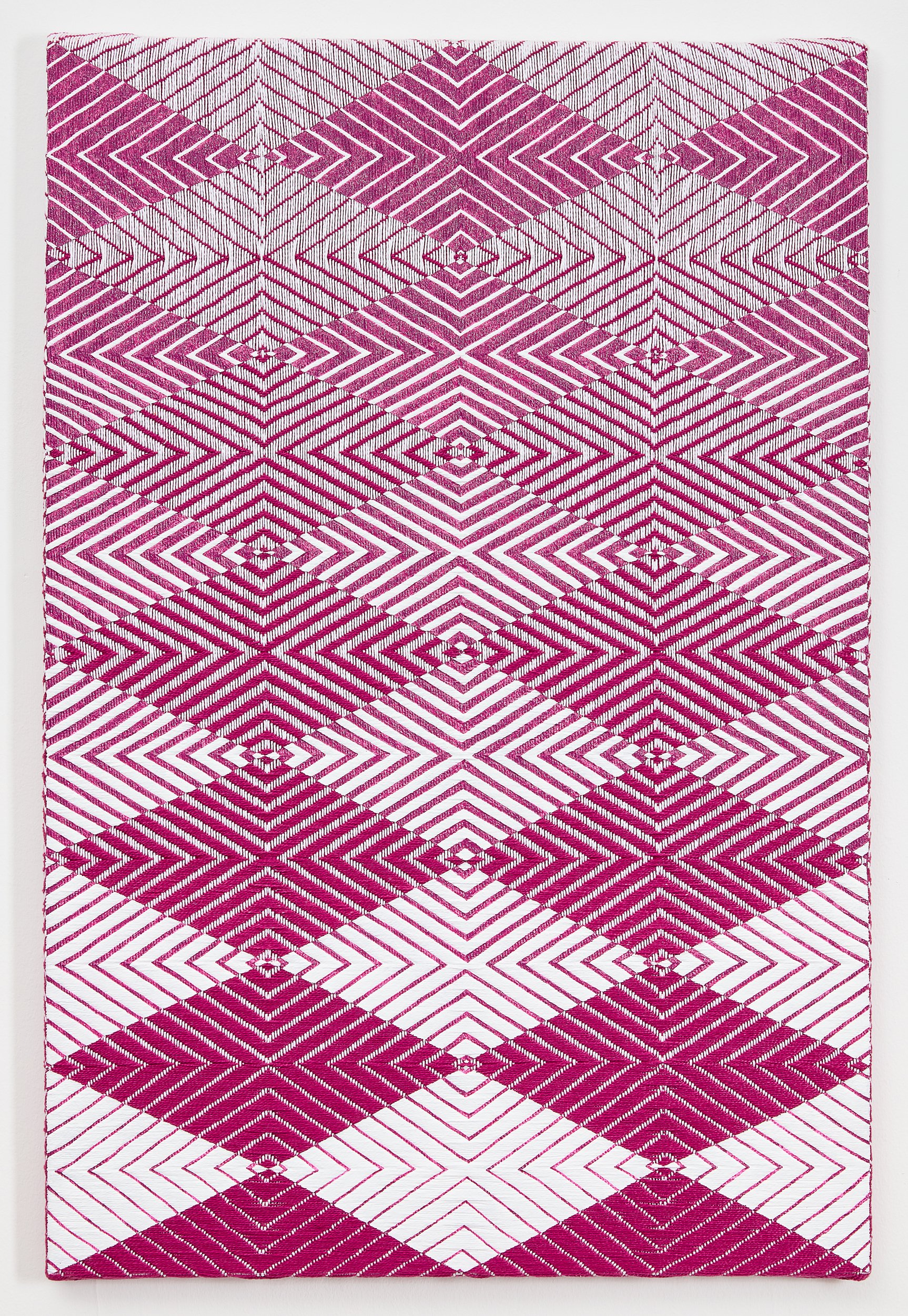 Samantha Bittman, Untitled, 2020, acrylic on hand-woven textile, 30 x 20 in, 76.2 x 50.8 cm, (SBi302531) LR