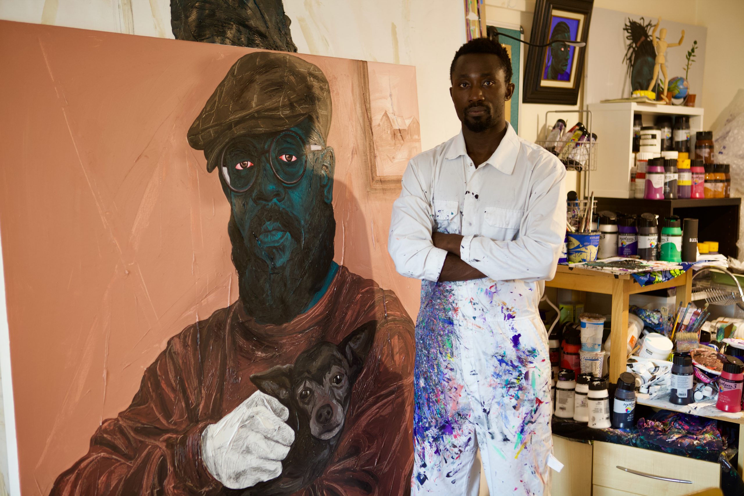 Annan Affotey in his studio, Oxford, 2021 2