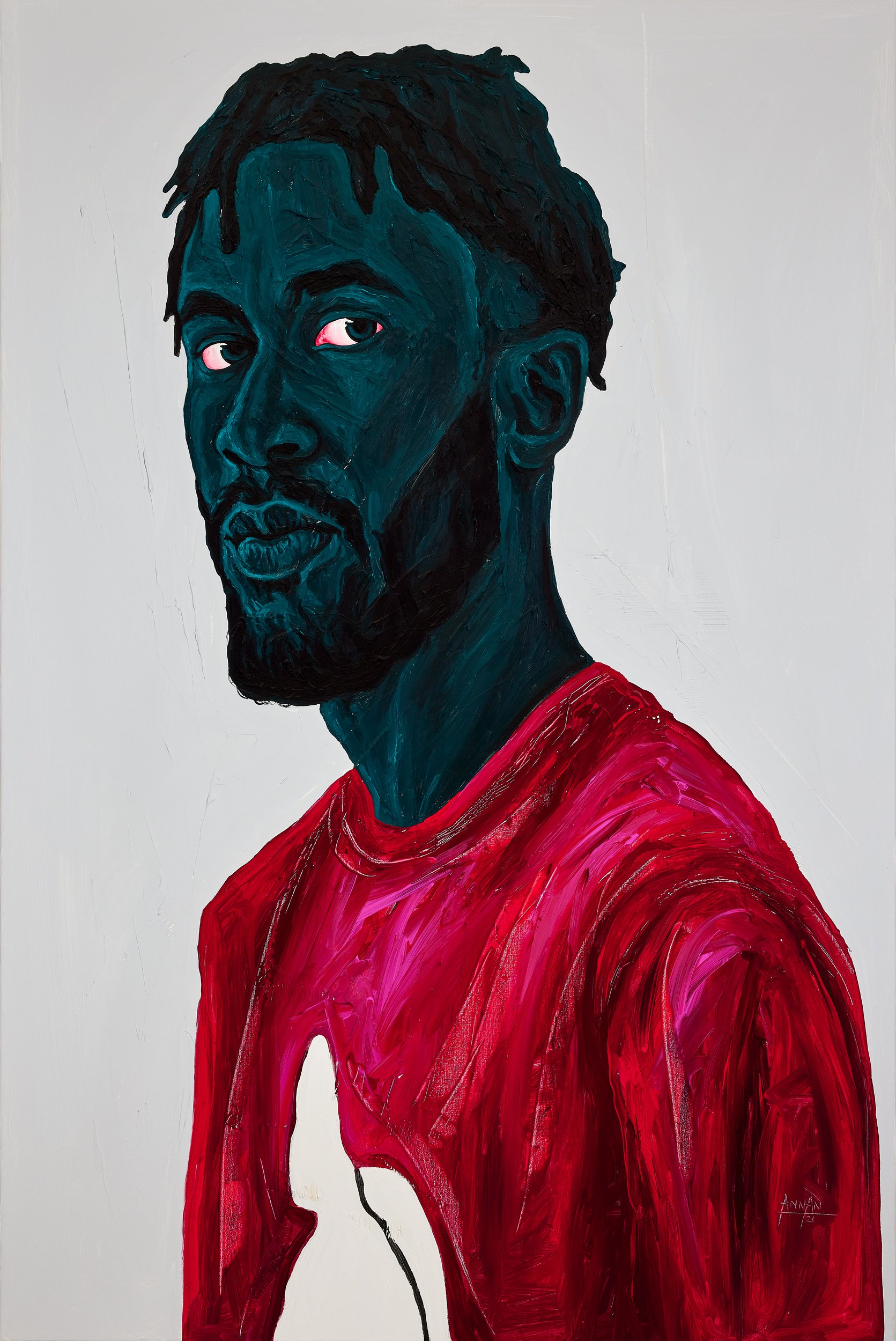 Annan Affotey, Double take, acrylic on canvas, 150 x 100 cm LR