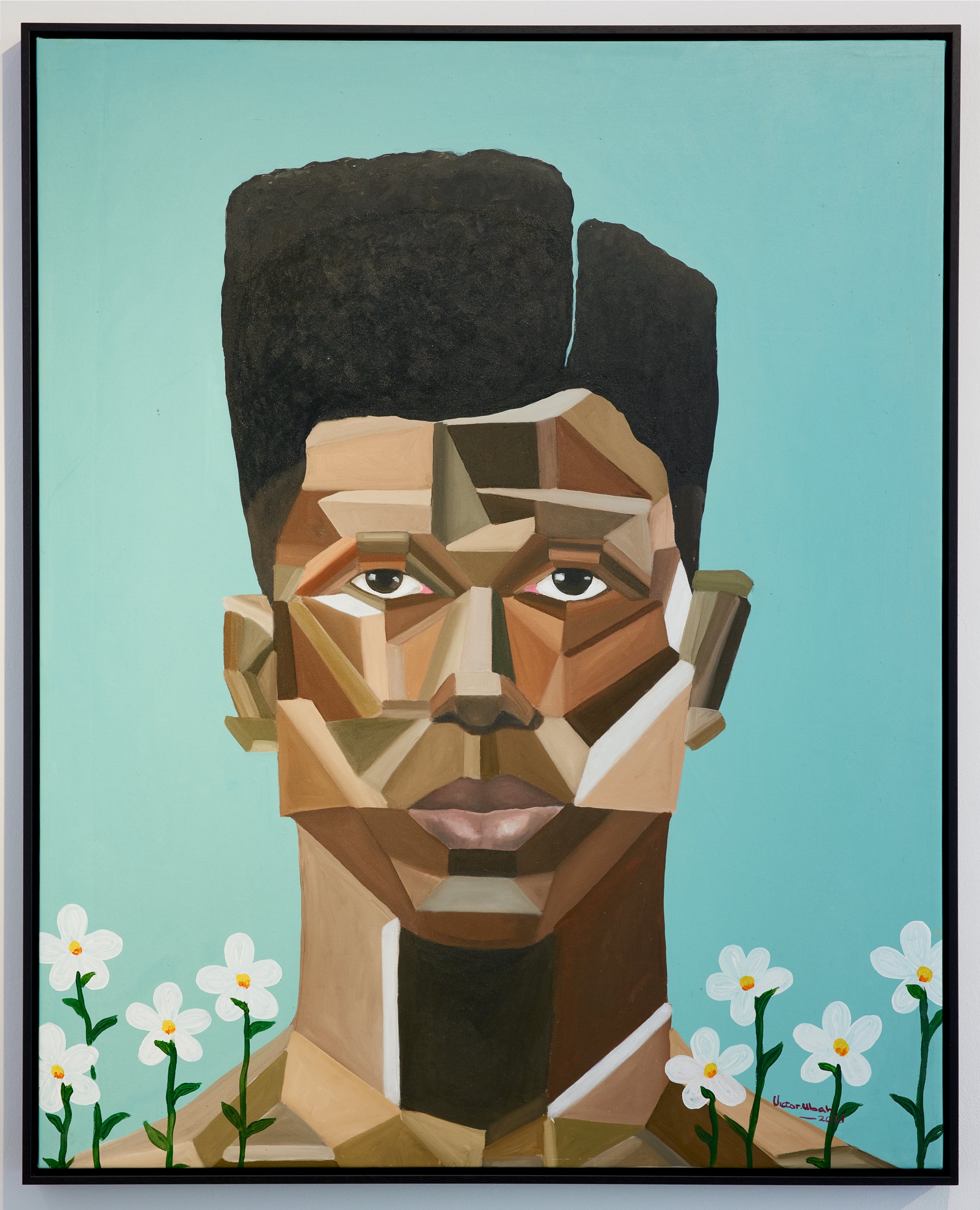 Victor Ubah, My self and I I, 2021, acrylic on canvas, 47 x 59 in, 119.4 x 149.9 cm, (VUb302300)_ LR