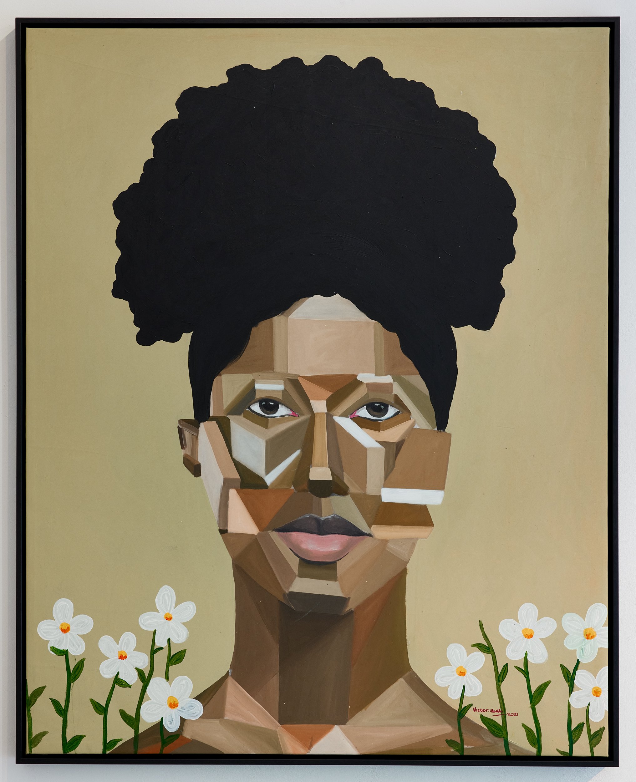Victor Ubah, My self and I IV, 2021, acrylic on canvas, 47 x 59 in, 119.4 x 149.9 cm, (VUb302303)_LR