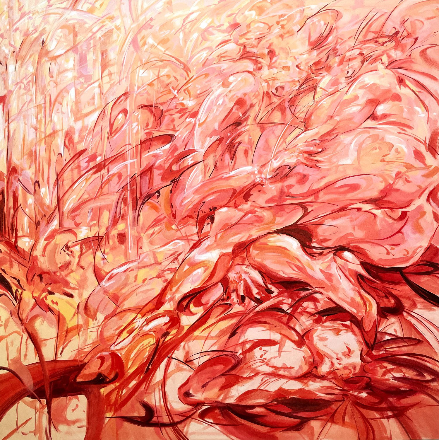 Julia Jo, In Heat of Passion, 2022, oil on cavas, 60 x 60 in