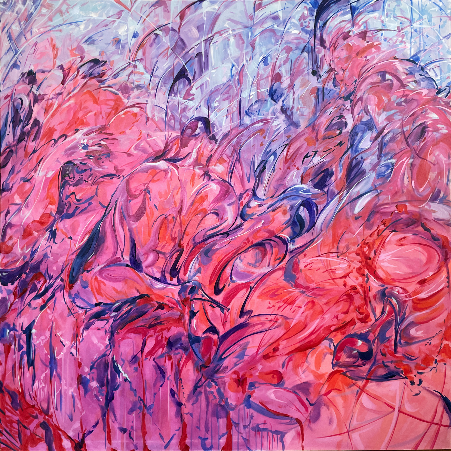 Julia Jo, Nightcap, 2022, oil canvas, 60 x 60 in