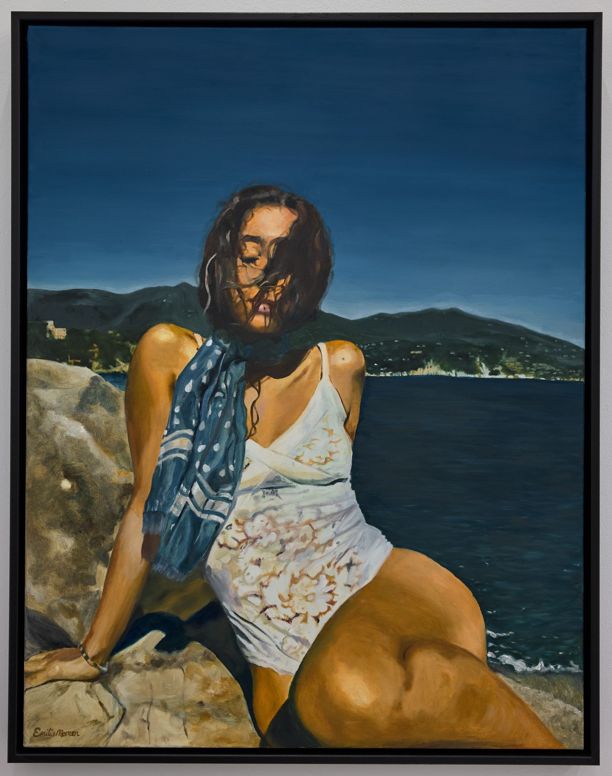 Girl on a Rock, 2021, oil on canvas, 92 x 71 cm LR