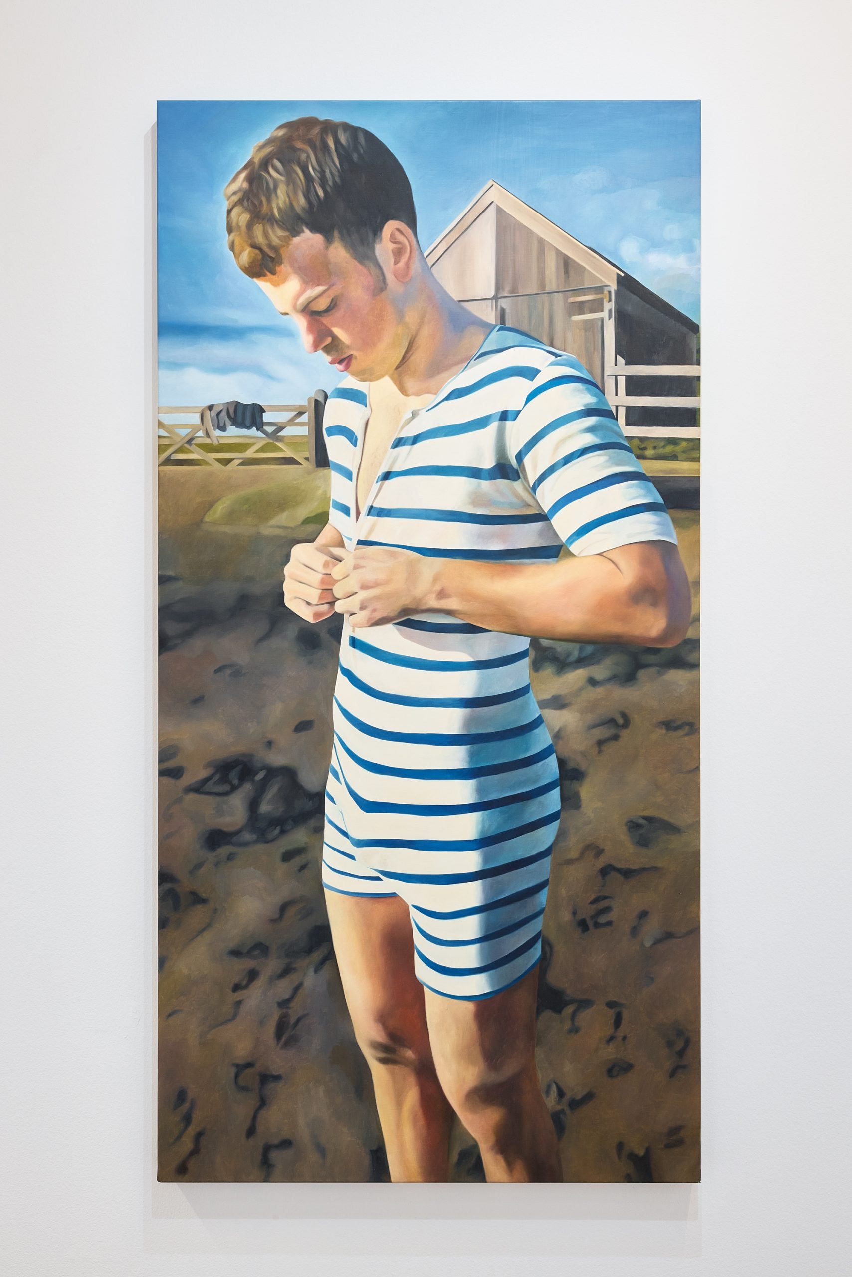 Woodbridge Boy, 2025, oil on linen, 140 x 70 cm