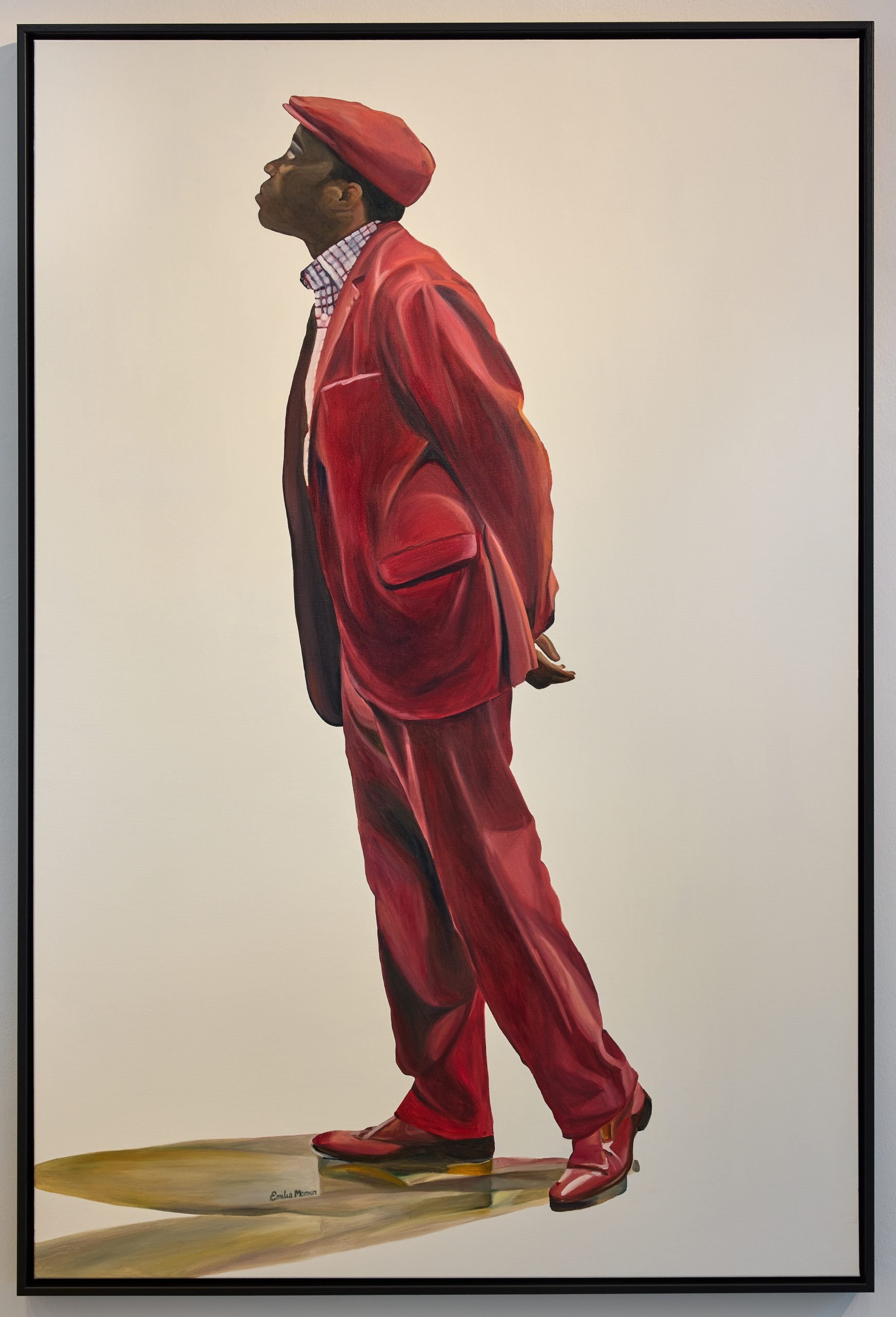 Emilia Moman, The Pink Man II, 2022, oil on canvas, 152 x 101 cm