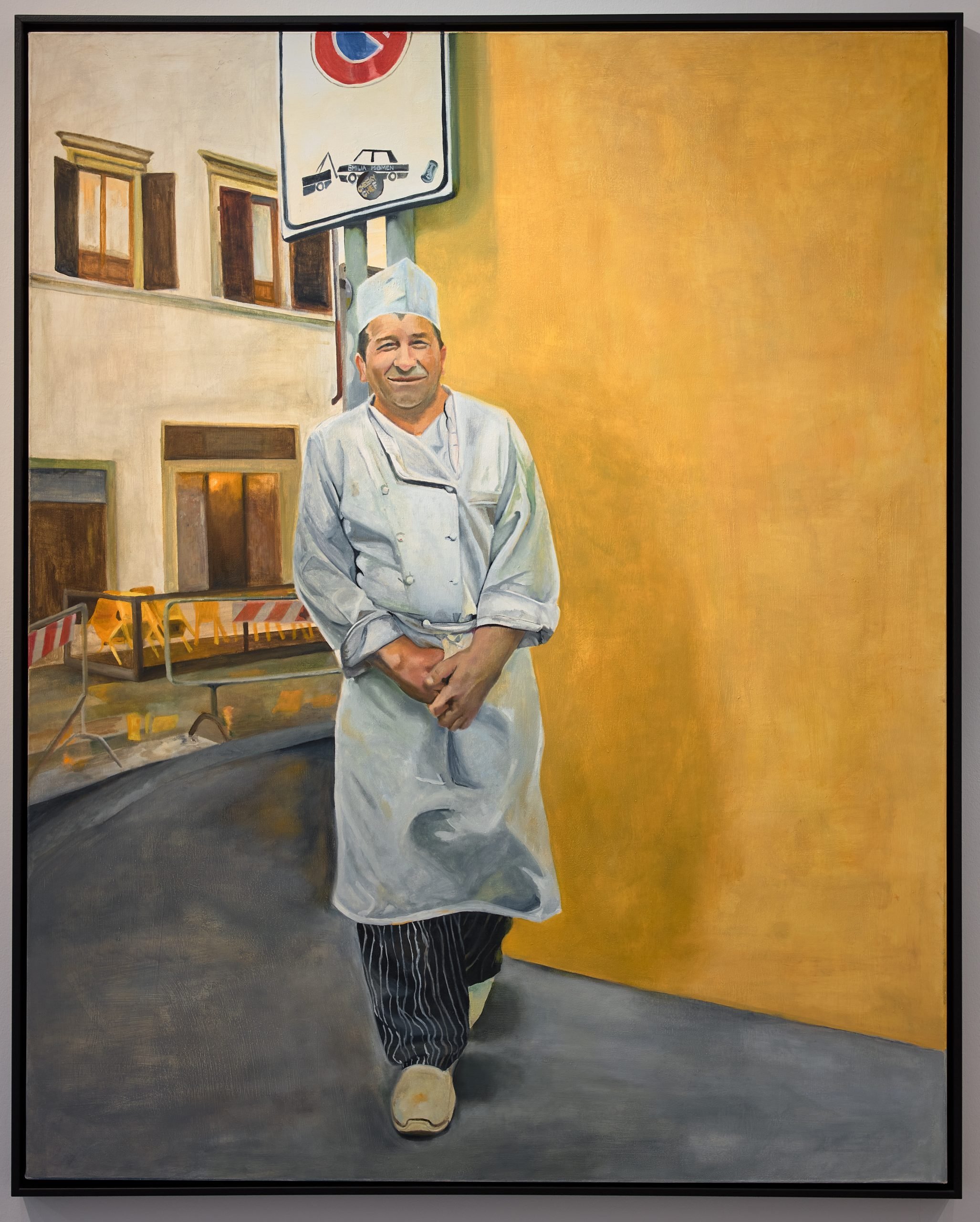 Emilia Momen, Cheeky Chef, 2022, oil on canvas, 150 x 120 cm