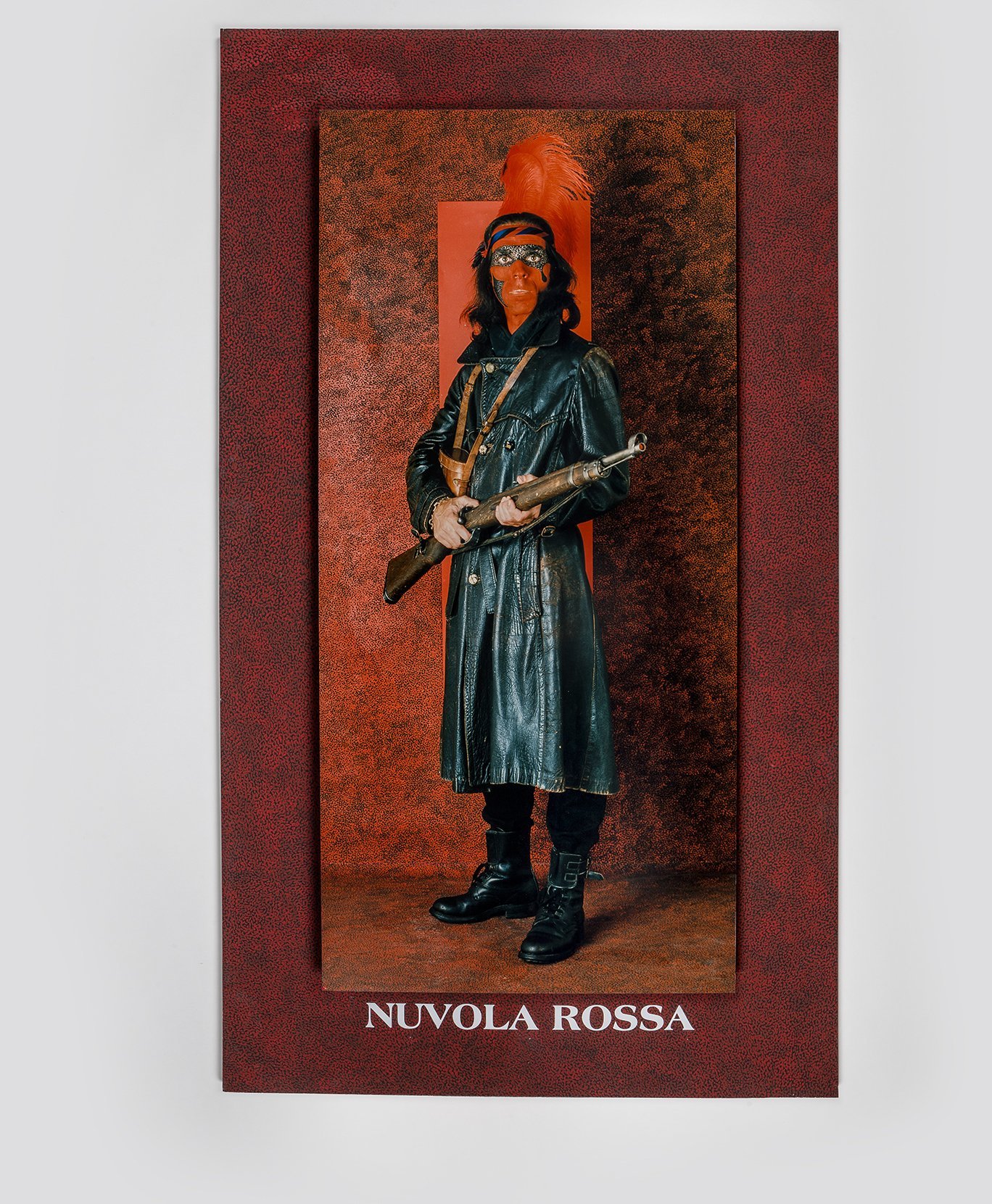 Felice Levini, Nuvola Rossa, 1982, mixed media and photo on aluminium, 128 x 75 cm