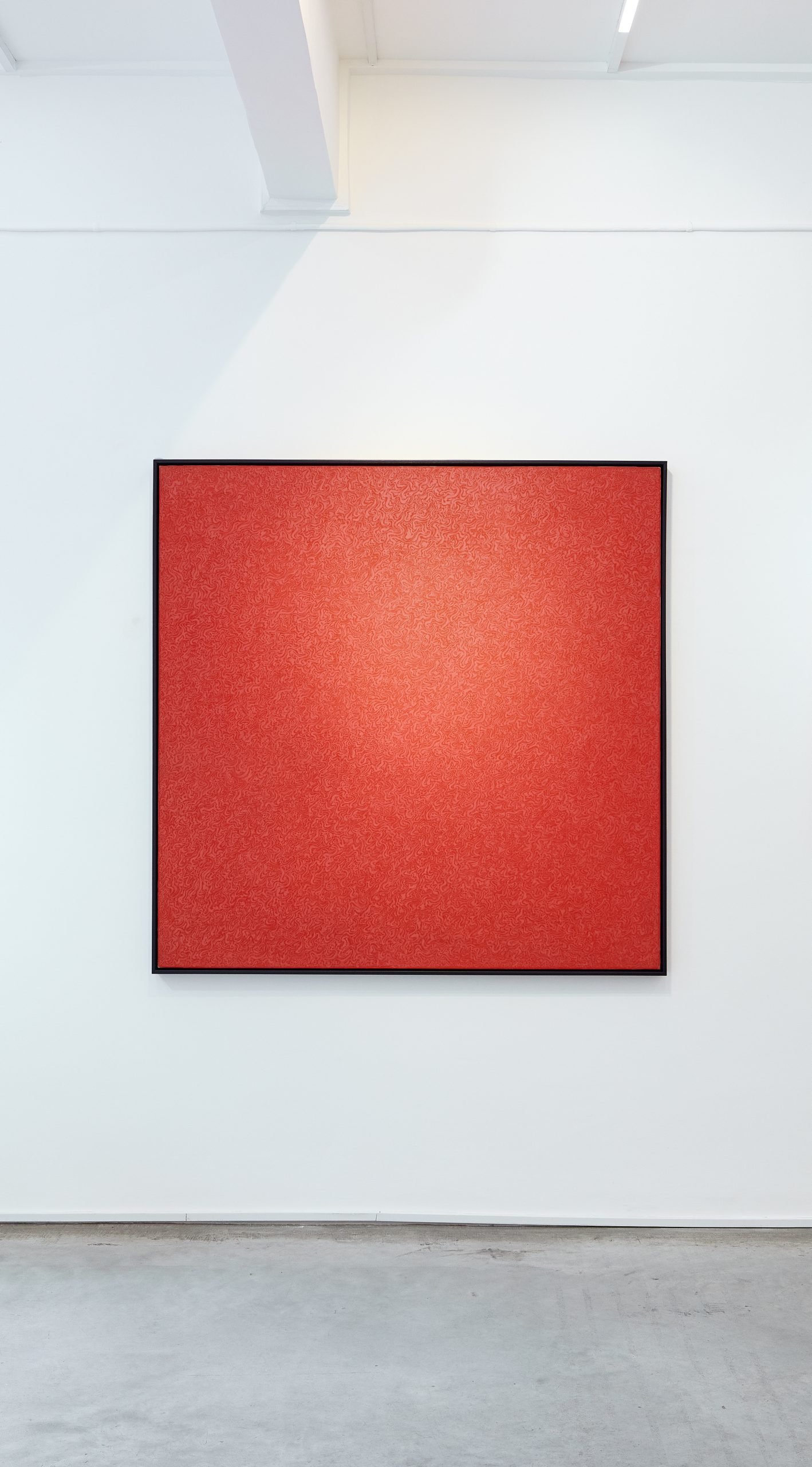 Luigi Boille, Arabesco – rosso cosmico, 1975, oil on canvas, 150 x 150 cm, LBo303379 – 5