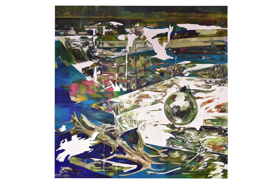 Edward Hongyi, Ball, 2022, oil on canvas, 200 x 200 x 2.5 cm – 1