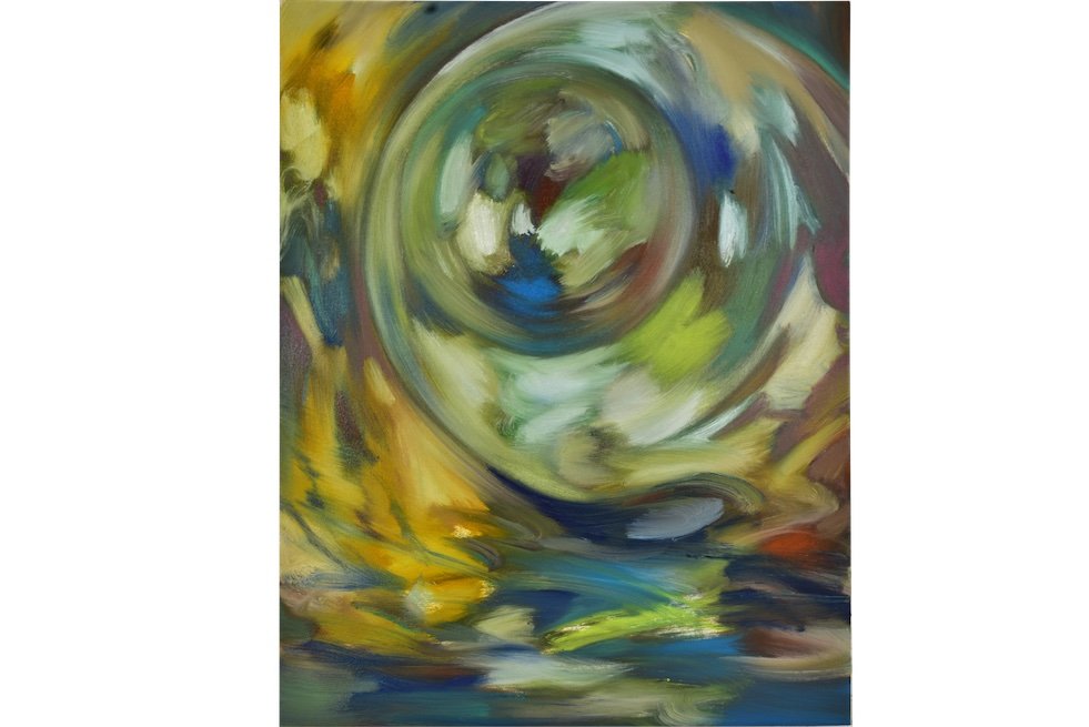 Edward Hongyi, Bio Ball, 2023, oil on canvas, 35 x 40 x 2.5 cm copy