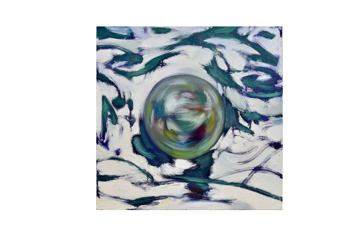 Edward Hongyi, Eye, 2023, oil on canvas, 50 x 50 x 2.5 cm
